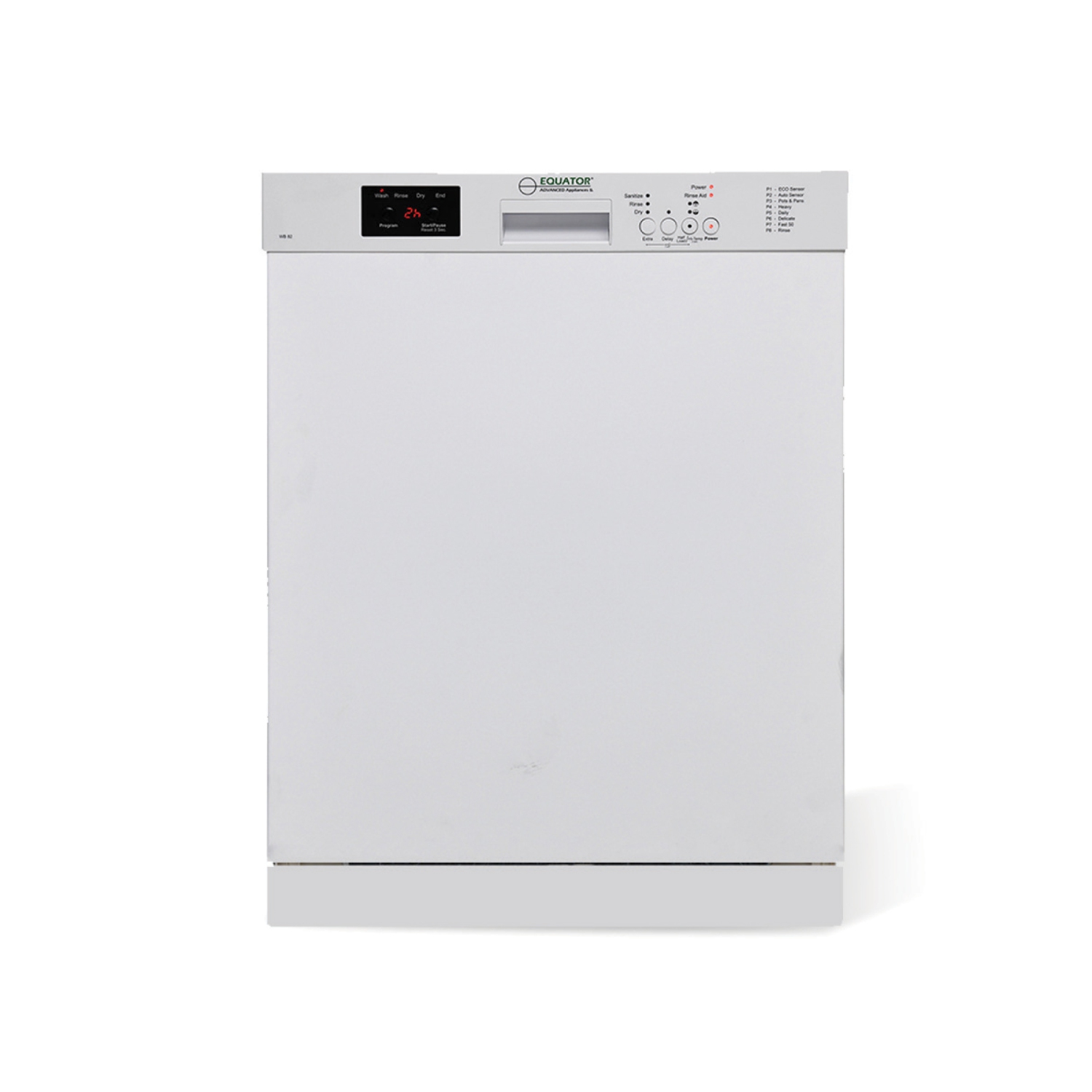 Equator Europe - 24" Built in 14 place Dishwasher in White/Black/Stainless ( WB 82 )