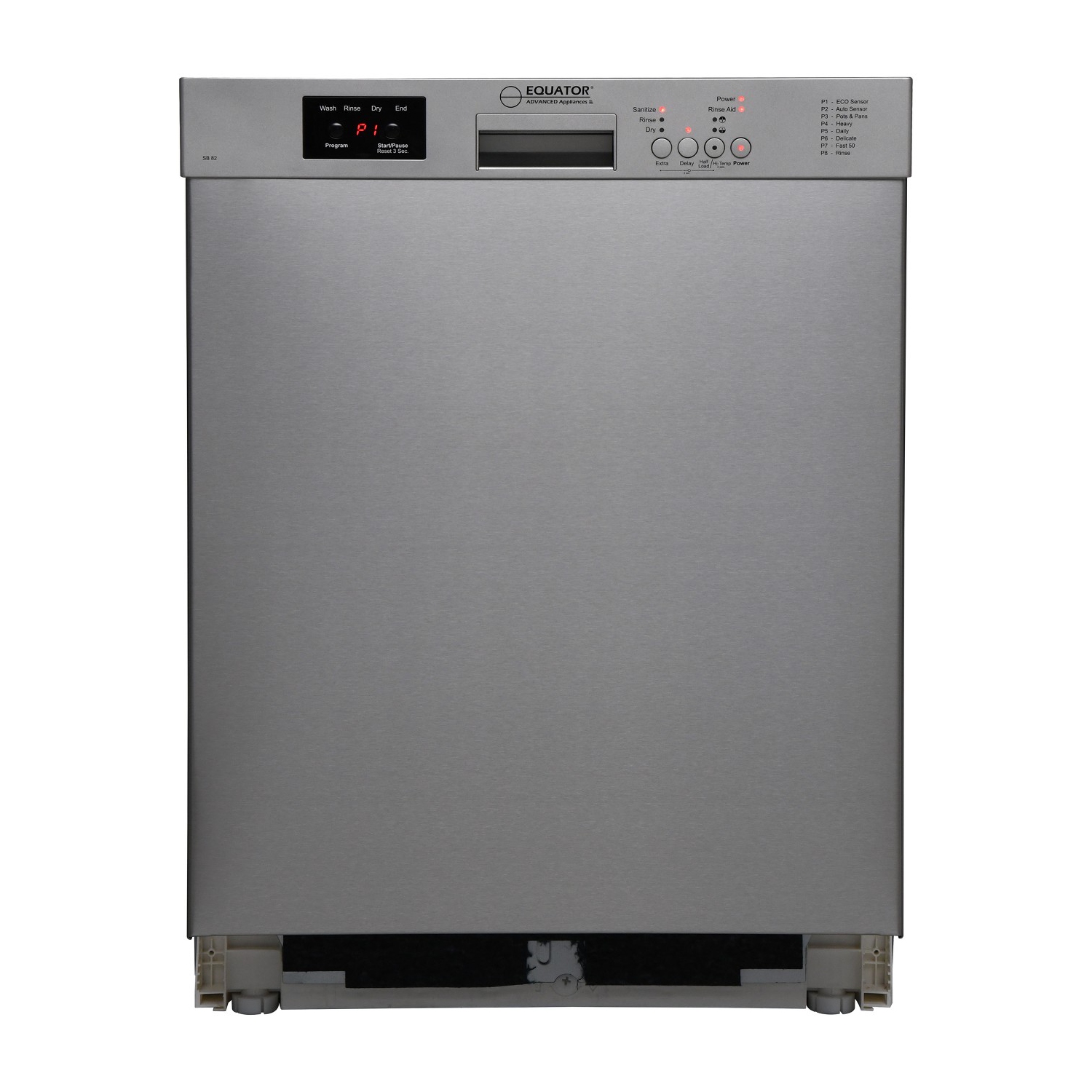 Equator Europe - 24" Built in 14 place Dishwasher in White/Black/Stainless ( SB 82 )
