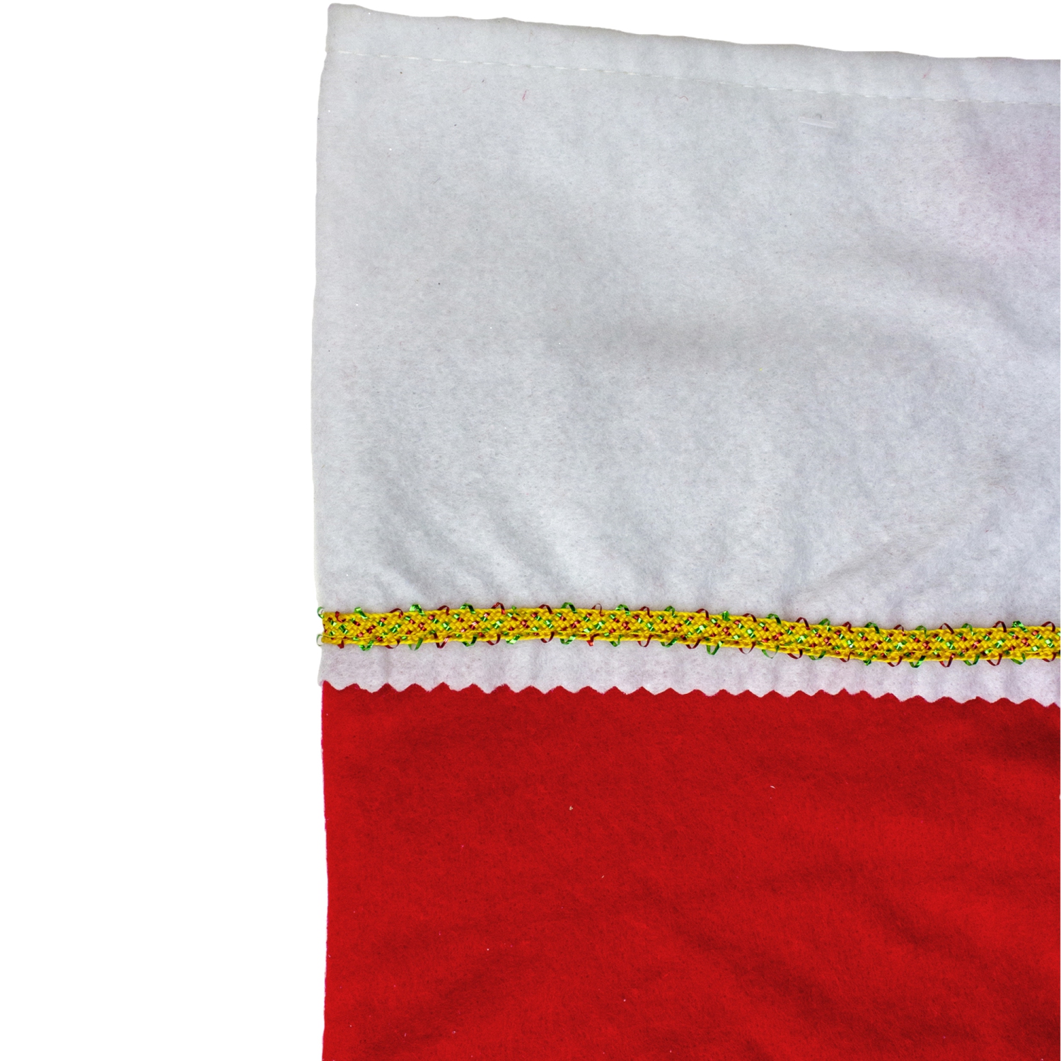 19" Red and White Soild Christmas Stocking with Gold Glitter Pen
