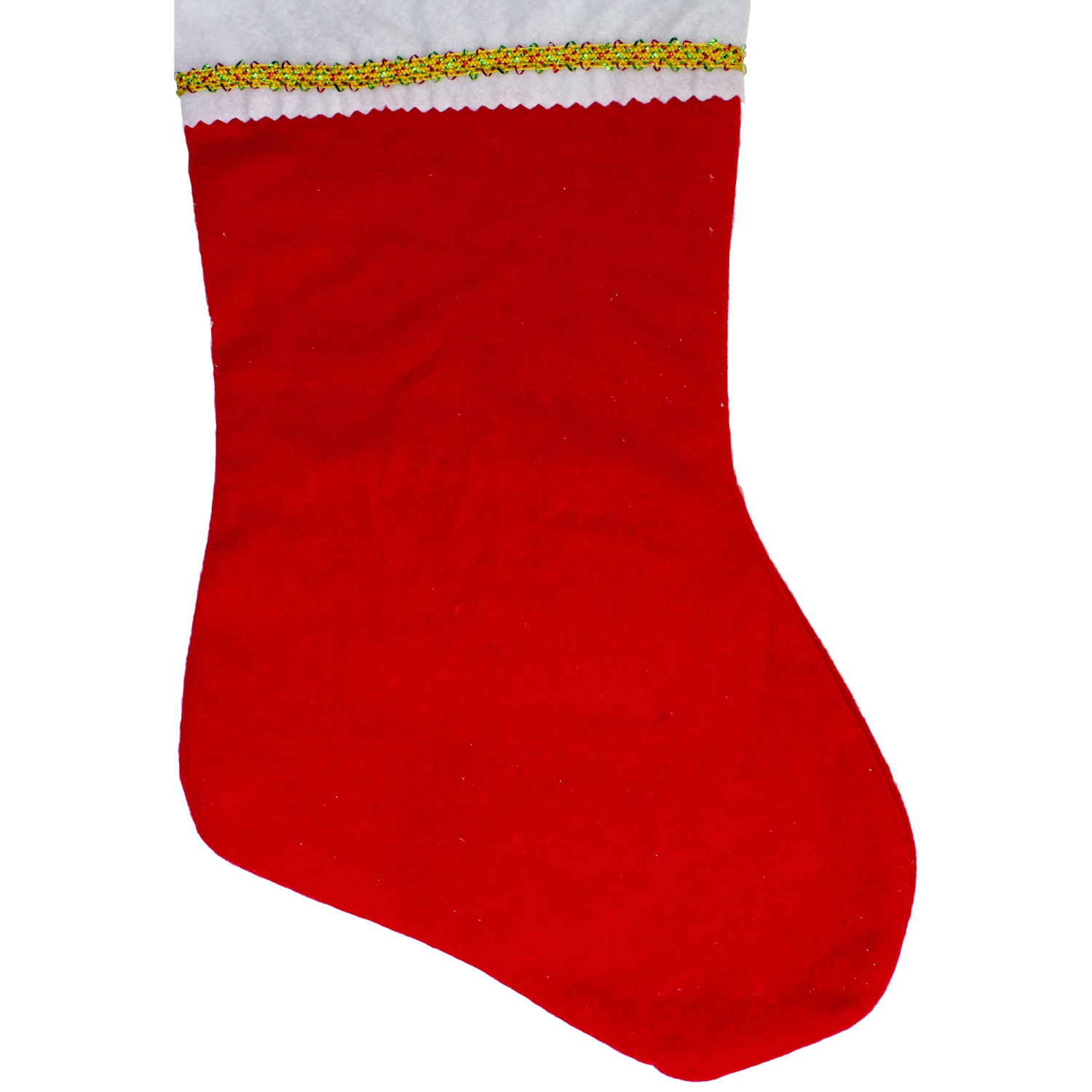 19" Red and White Soild Christmas Stocking with Gold Glitter Pen