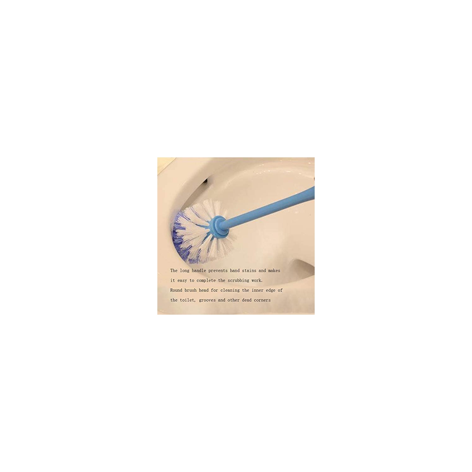 Toilet Brush and Holder, Compact Size Toilet Bowl Brush Small Size Plastic Holder Easy to Hide, Space Saving for Storage, Drip-Proof, Easy to