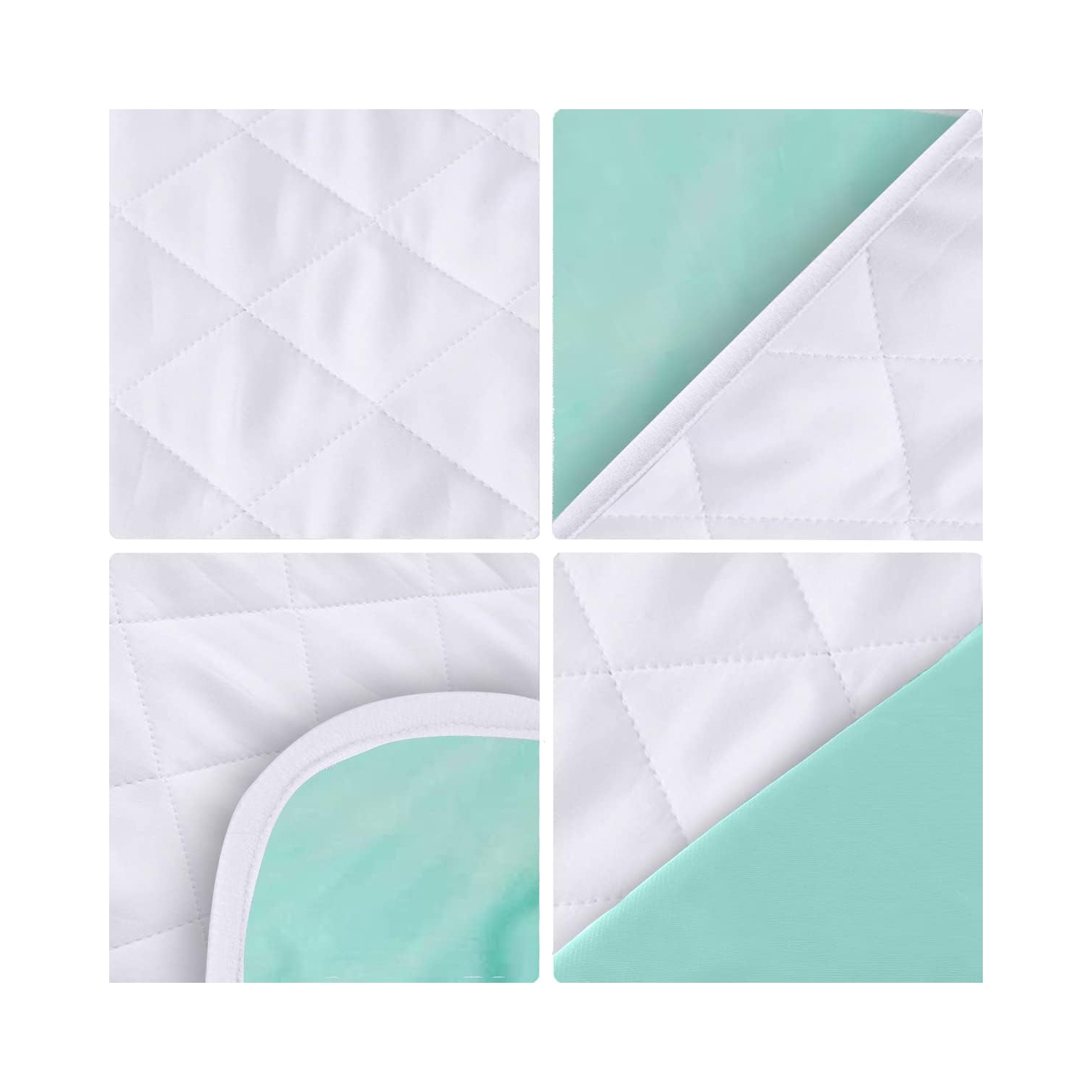 HYGIENX Deluxe Waterproof Sheet Protector 24”x34” 4 Pack 5 Layer Protection  Soaker Bed Pads Reusable Incontinence UnderPads for Adults Kids Pets  Seniors Children Mattress Protector Green