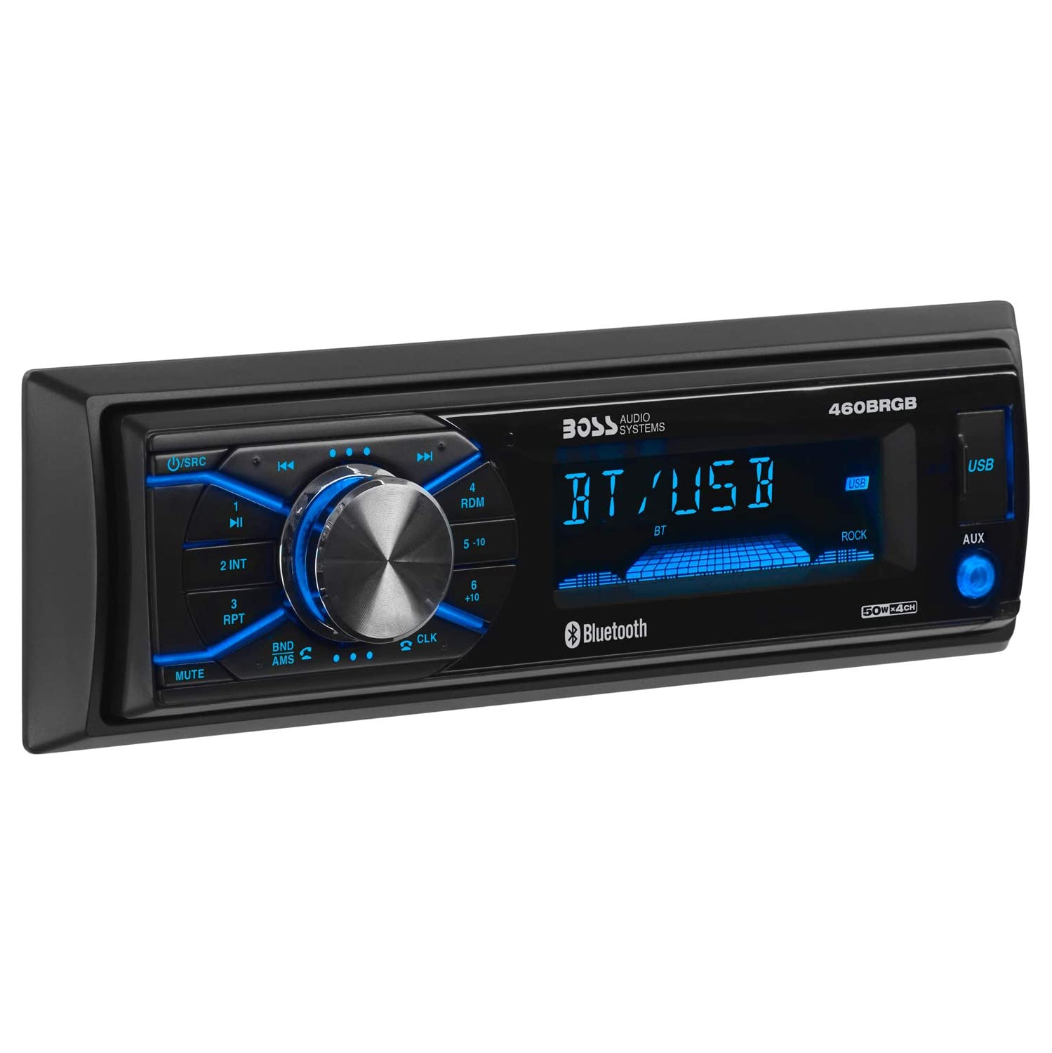 BOSS Audio Systems 460BRGB Multimedia Car Stereo - Single Din, MP3, USB Port, no CD DVD Player, AUX Input, AM FM Radio Receiver