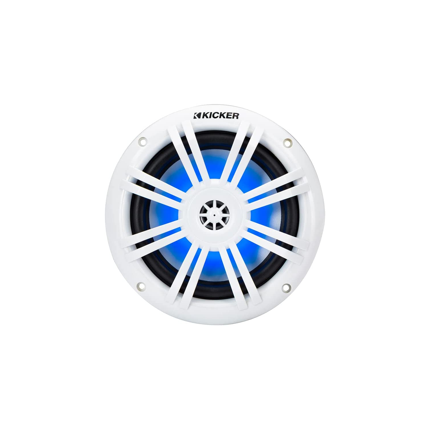HAUT-PARLEURS COAXIAUX NAUTIQUES 49KM604WL KM60 6.5 PO DE KICKER AVEC HP AIGUS 13 MM (1/2 PO), BLANC, 4 OHMS AVEC DEL BLEUE