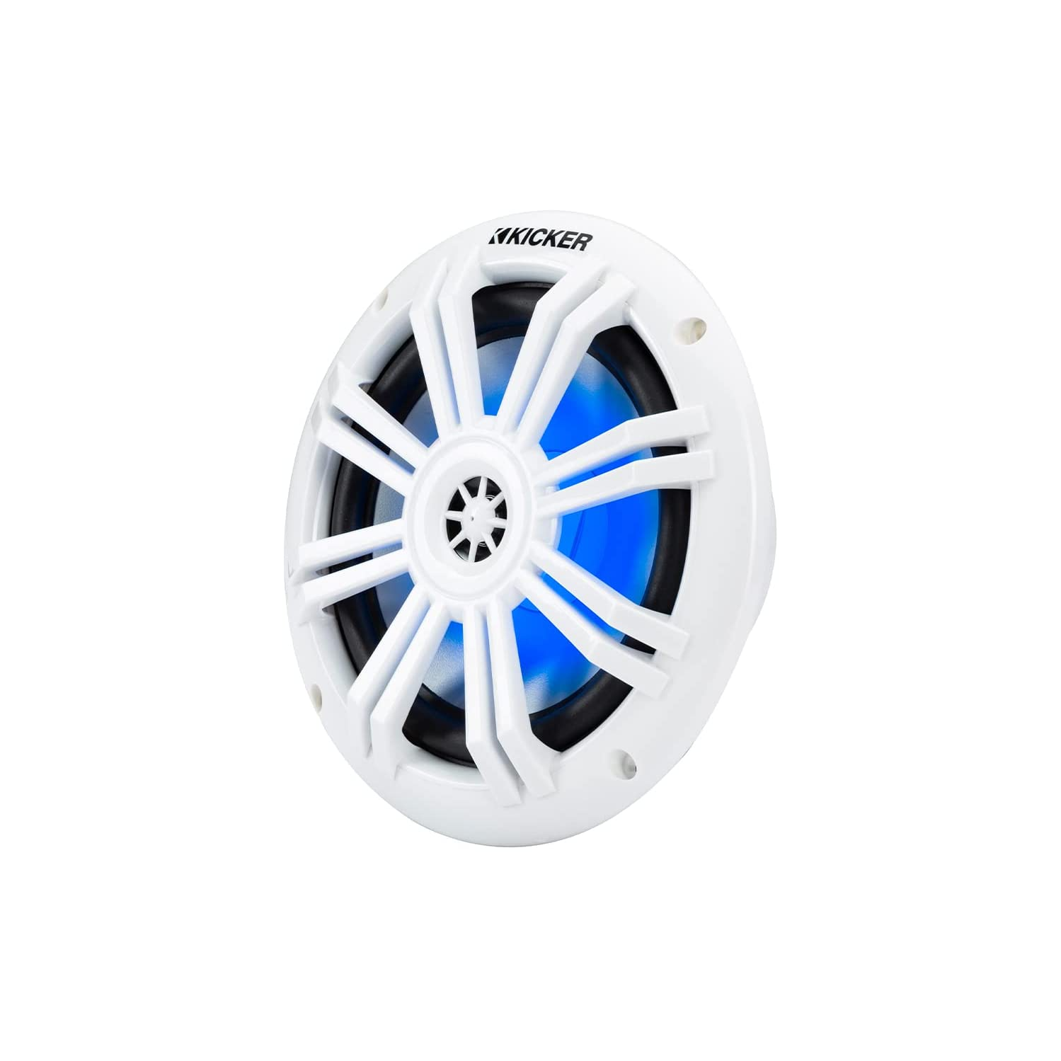 HAUT-PARLEURS COAXIAUX NAUTIQUES 49KM604WL KM60 6.5 PO DE KICKER AVEC HP AIGUS 13 MM (1/2 PO), BLANC, 4 OHMS AVEC DEL BLEUE