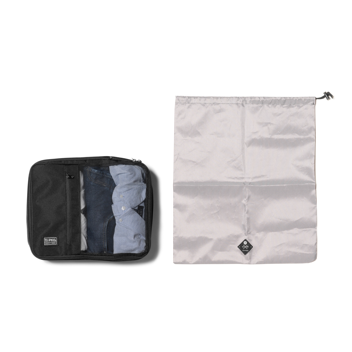 PKG Recycled Union Packing Cubes. 3-Pack Compression Packing Cubes.
