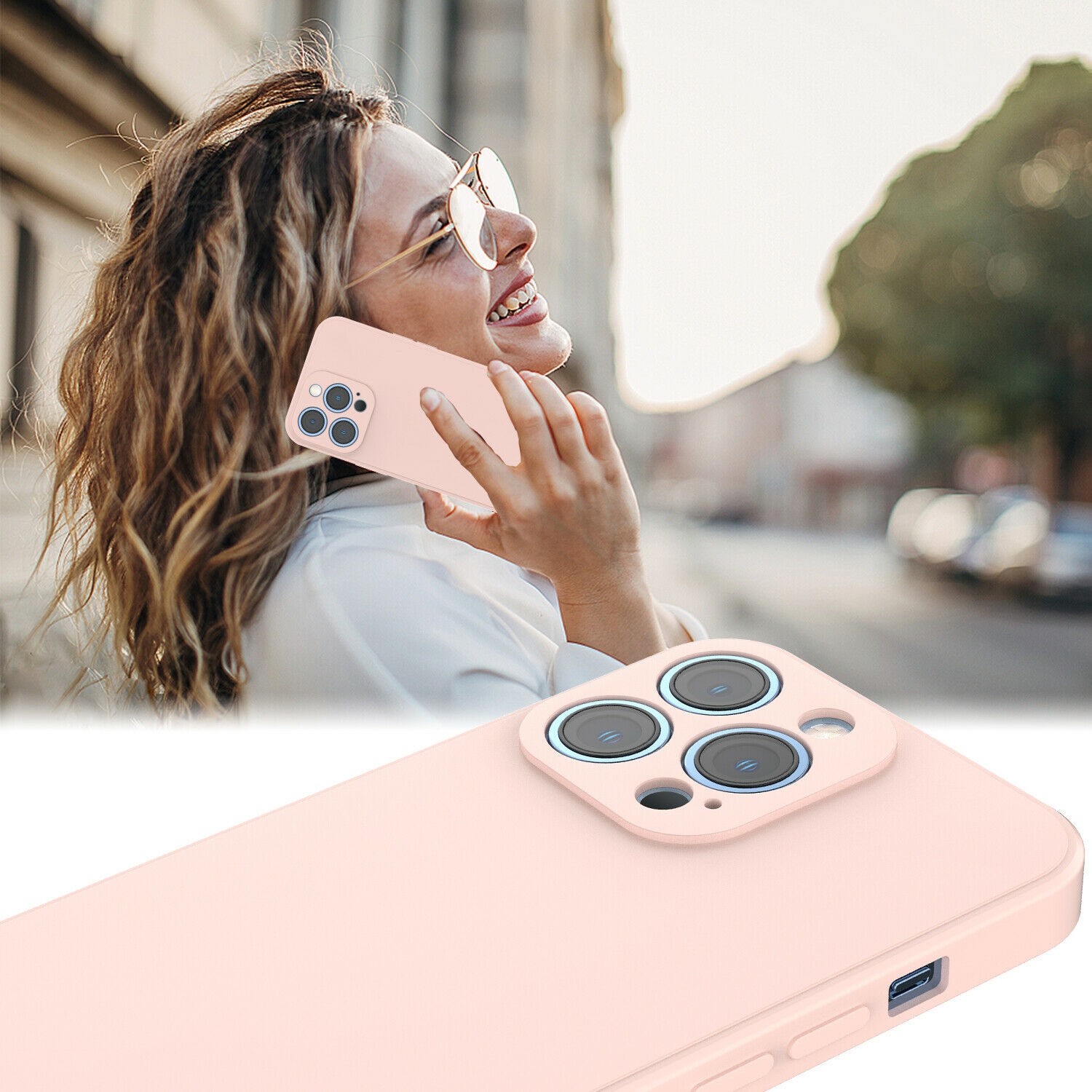 Kelvin Coque en silicone liquide caoutchouc gélifié, doublure en microfibre, texture coussinée – coque de protection antichoc pour iPhone 12 Pro Max