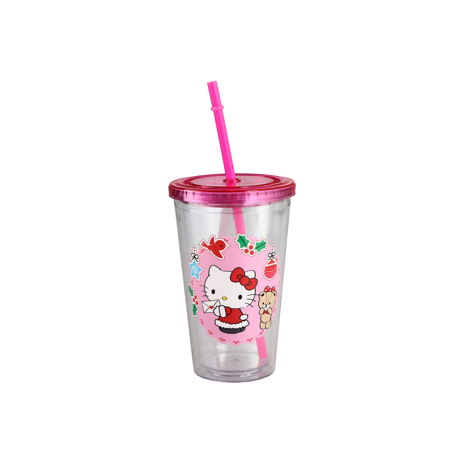 Hello Kitty Christmas 16 Oz Cup With Straw