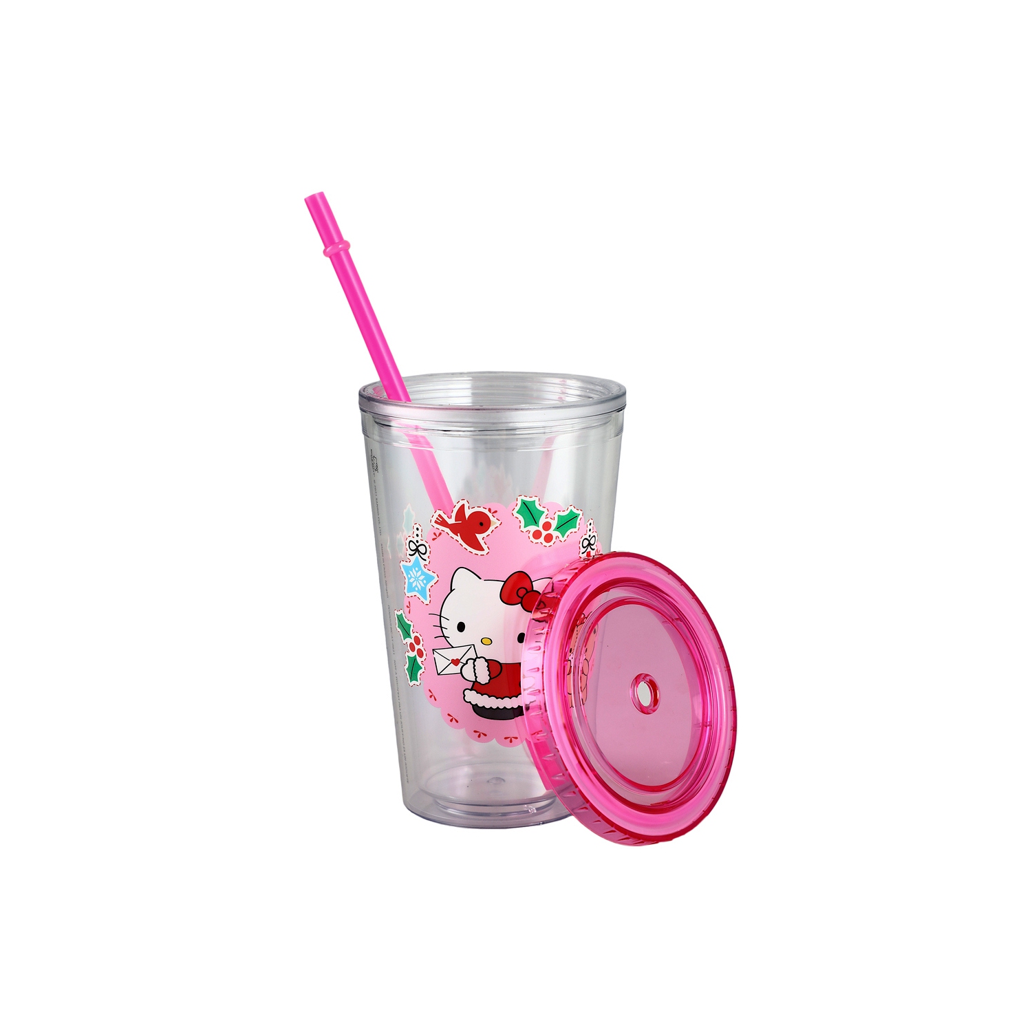 Hello Kitty Christmas 16 Oz Cup With Straw