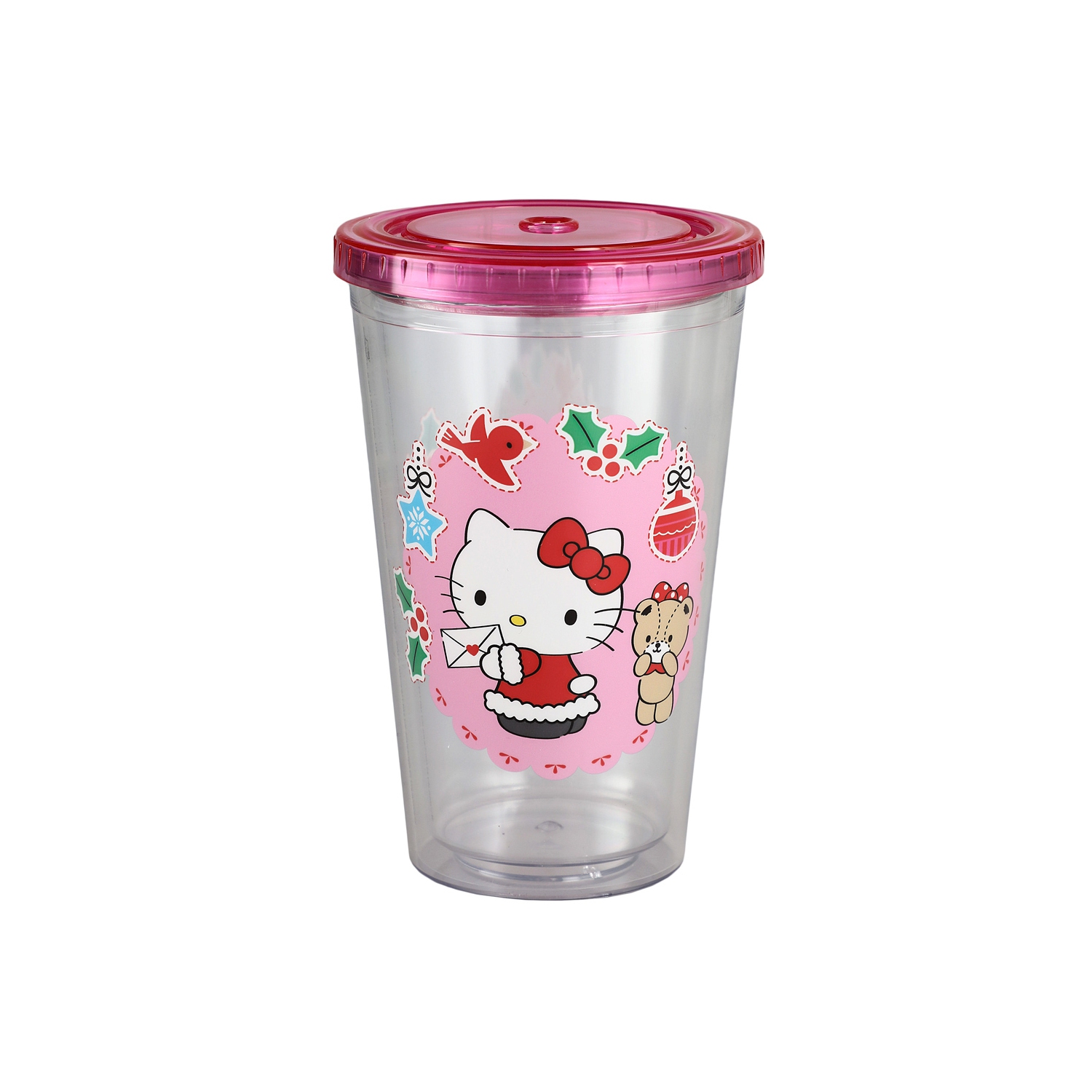 Hello Kitty Christmas 16 Oz Cup With Straw