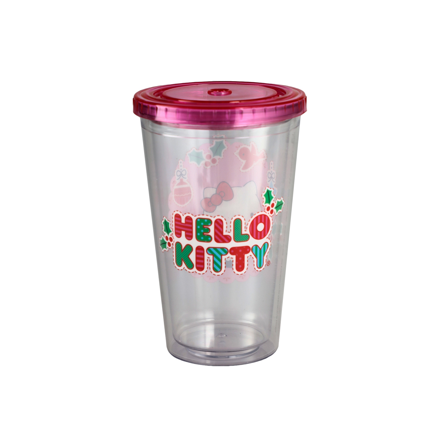 Hello Kitty Christmas 16 Oz Cup With Straw