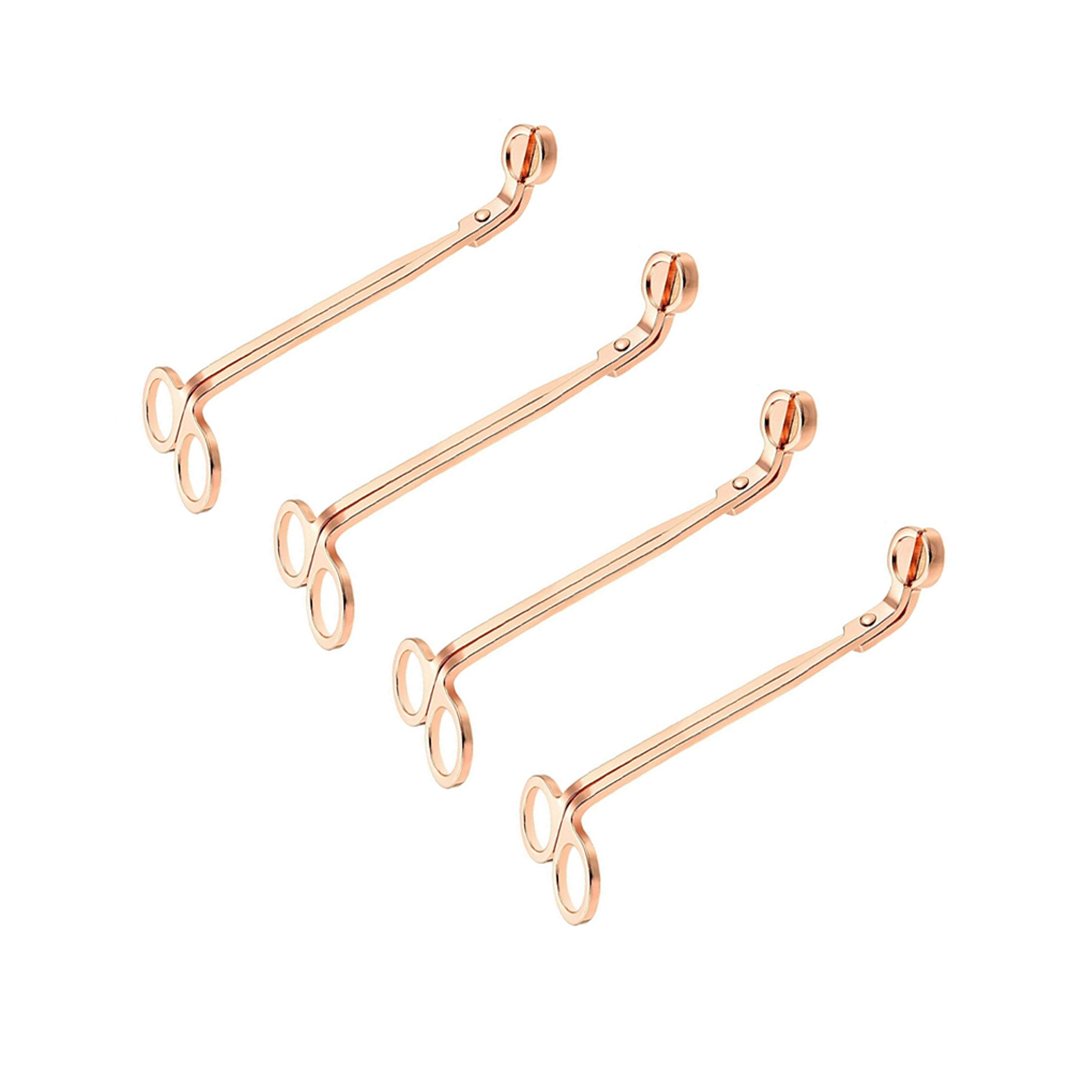 4 mèches à bougie en acier inoxydable poli, tondeuse à mèche antirouille, ciseaux coupants, accessoires à bougie, cadeaux élégants pour amateurs de