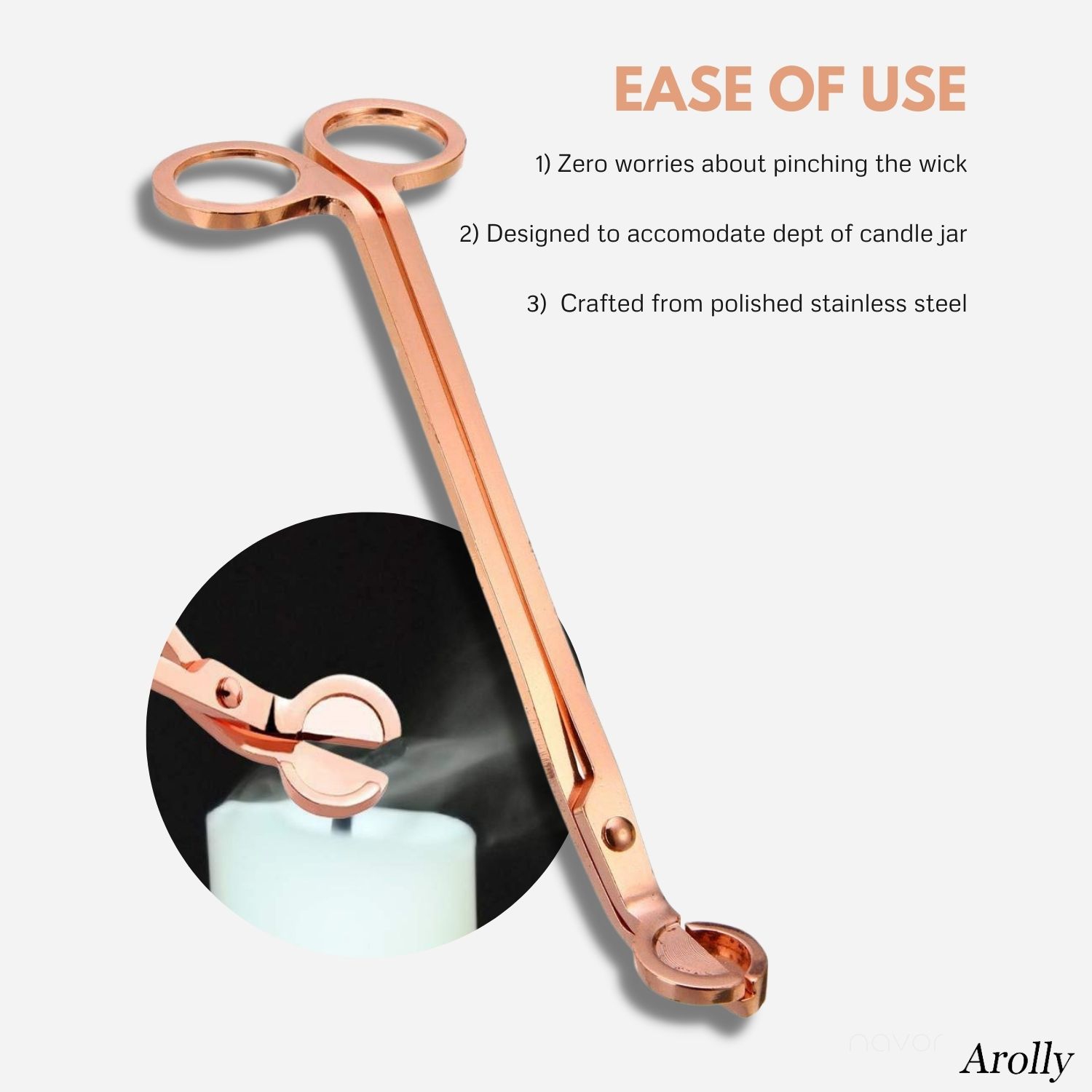 4 mèches à bougie en acier inoxydable poli, tondeuse à mèche antirouille, ciseaux coupants, accessoires à bougie, cadeaux élégants pour amateurs de