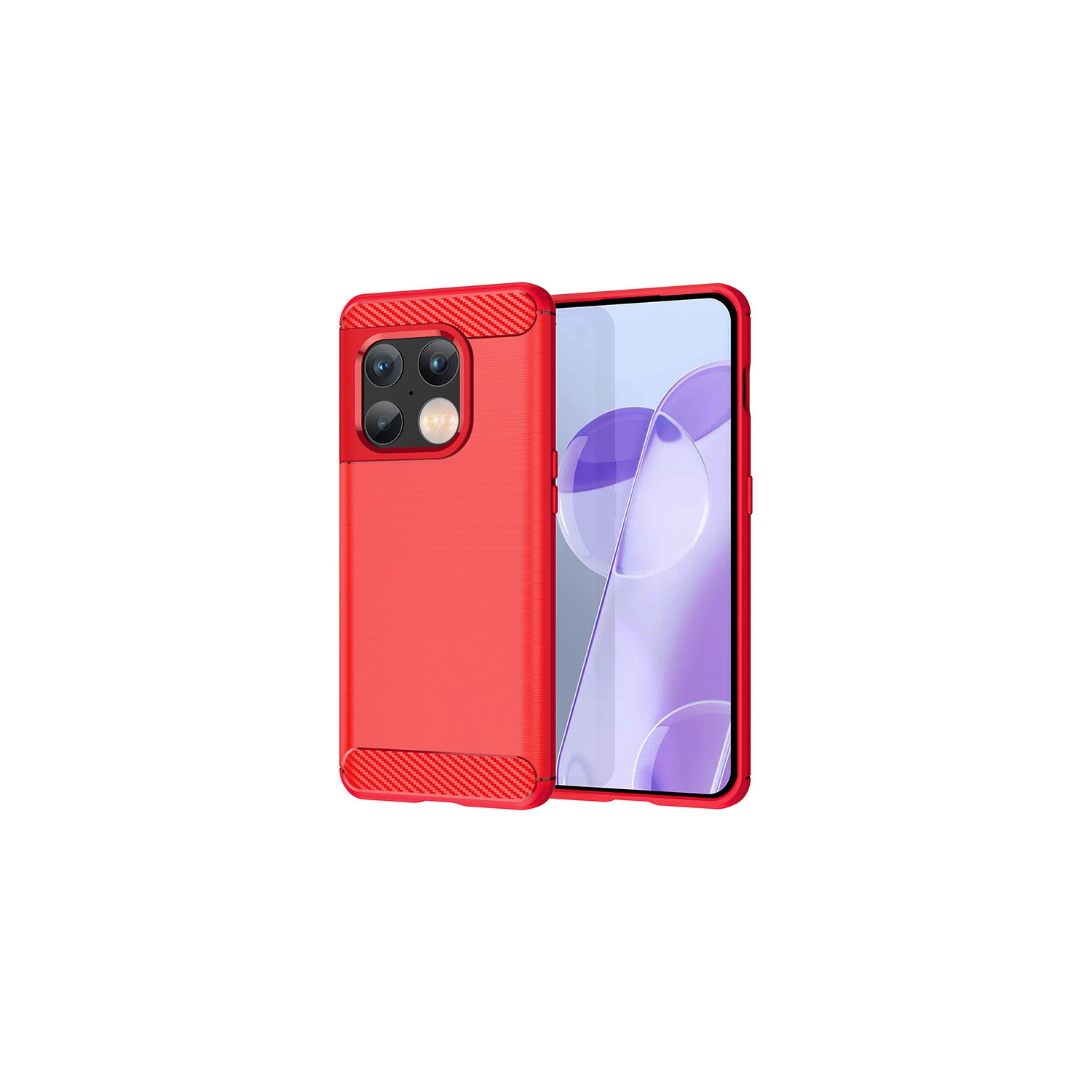 PANDACO Red Brushed Metal Case for OnePlus 10 Pro
