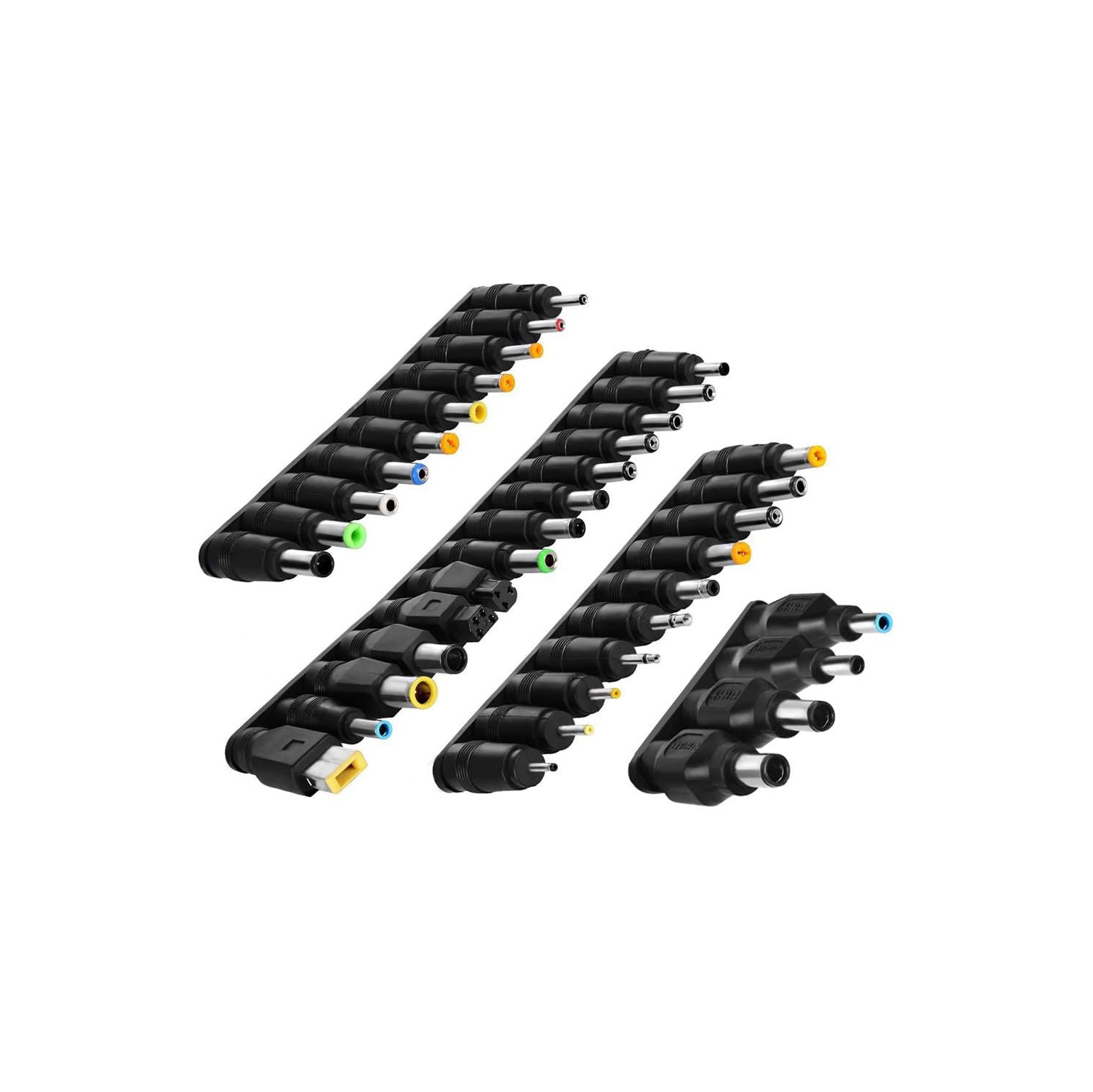 DC Power Adapter Kits 38 PCS Universal 5.5 mm x 2.1 mm DC AC Power Adapter Tips Connector for Thinkpad Power Supply Plug Jack Sets
