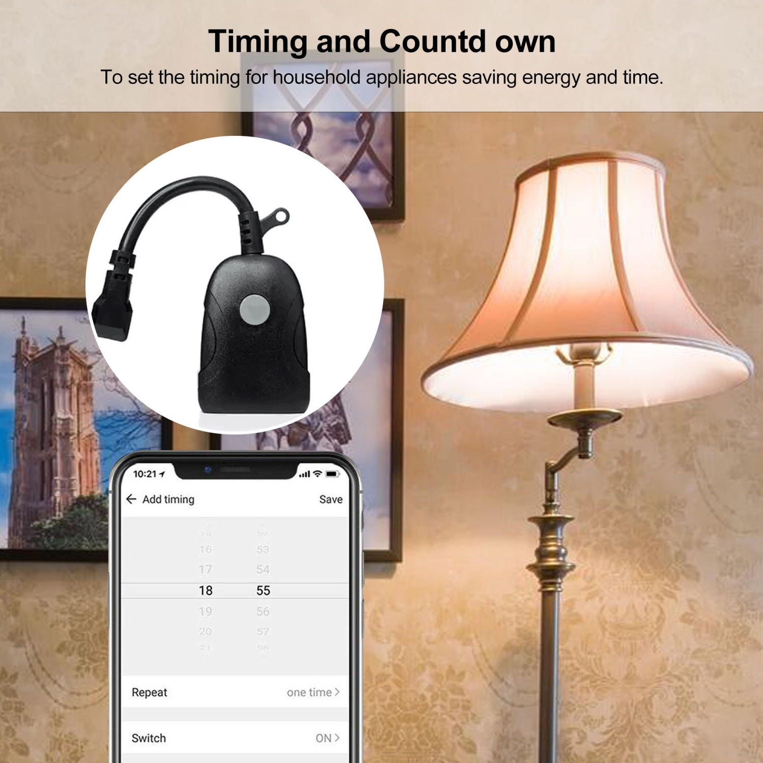 Prise intelligente Wi-Fi intérieure extérieure 2,4 GHz à 2 prises avec minuterie, compatible avec Alexa, Google Home - PrimeCables®