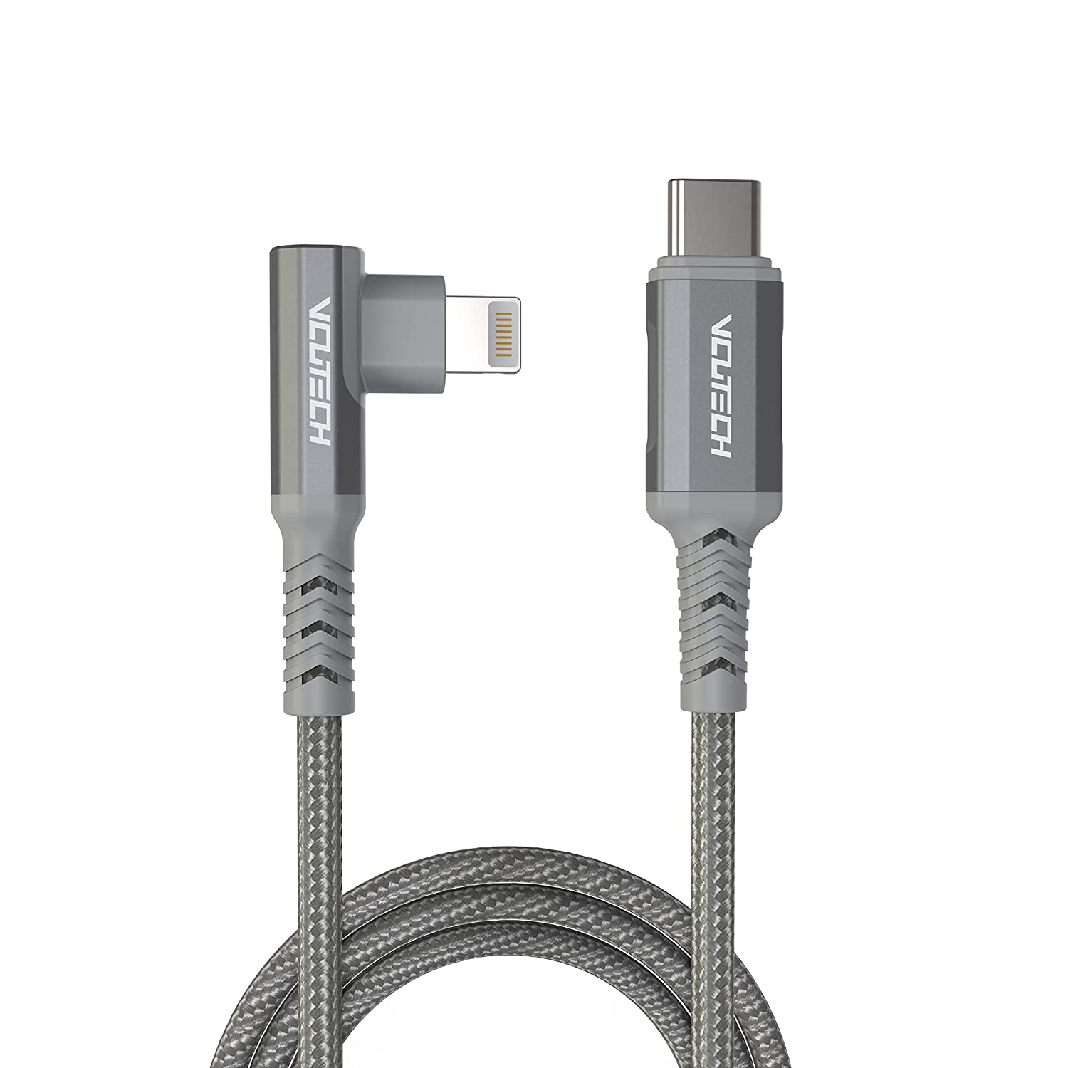 VCUTECH Lightning to USB-C 1.1 ft/35 cm MFI Certified for DJI Mini 2/Air 2S/Mavic Air 2/Mavic 3 Remote Controller OTG Extension Cable Cord Accessories, 90 Degree Fast Charging/Syncing.