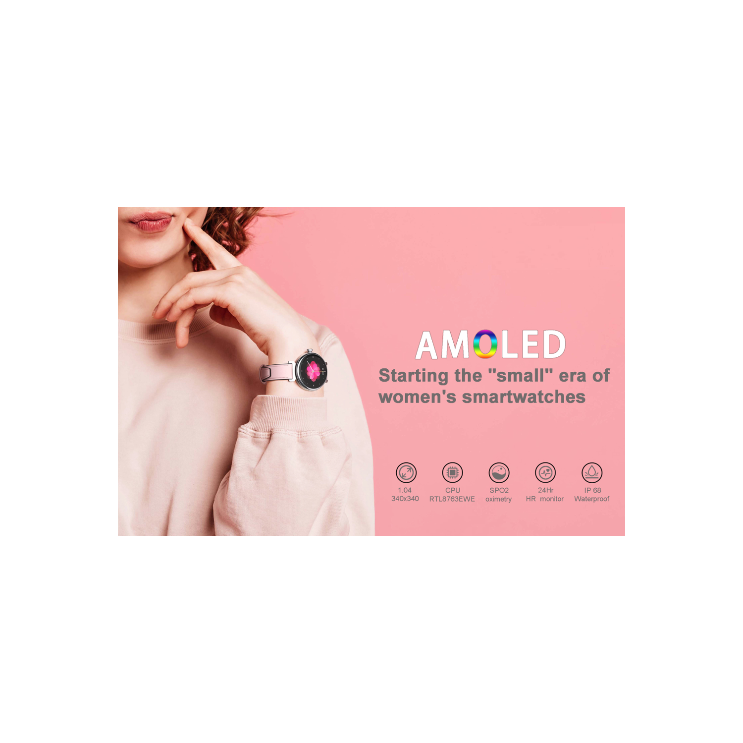 ISPEKTRUM Smartini Mini Smart Watch for Women 1" HD Screen Bluetooth Calls & Text Multiple Sports Mode Fitness Tracker Heart Rate & BP Monitor Works