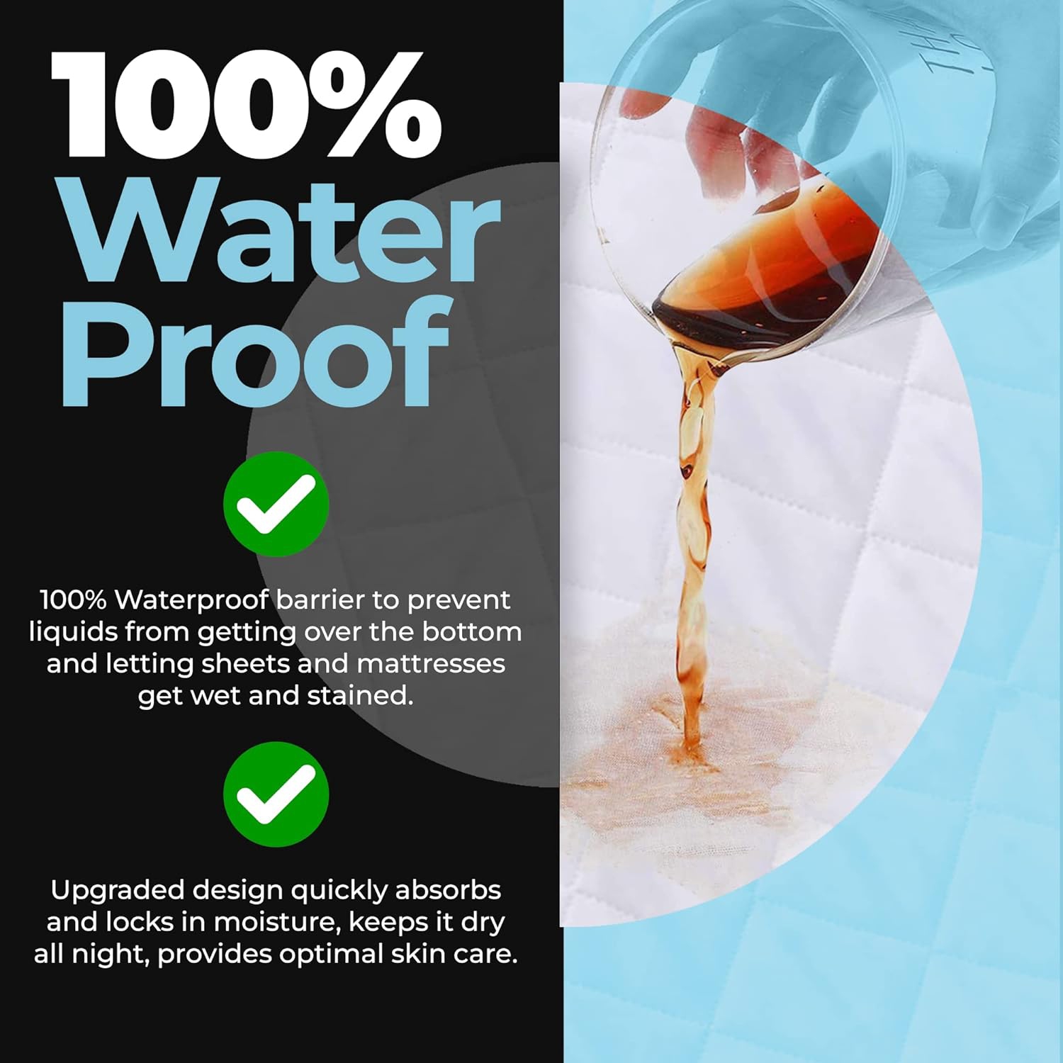 HYGIENX Deluxe – protège-draps imperméables, 34 po x x36 po, paquet de 3 protège-matelas, tampons hygiéniques réutilisables pour adultes animaux