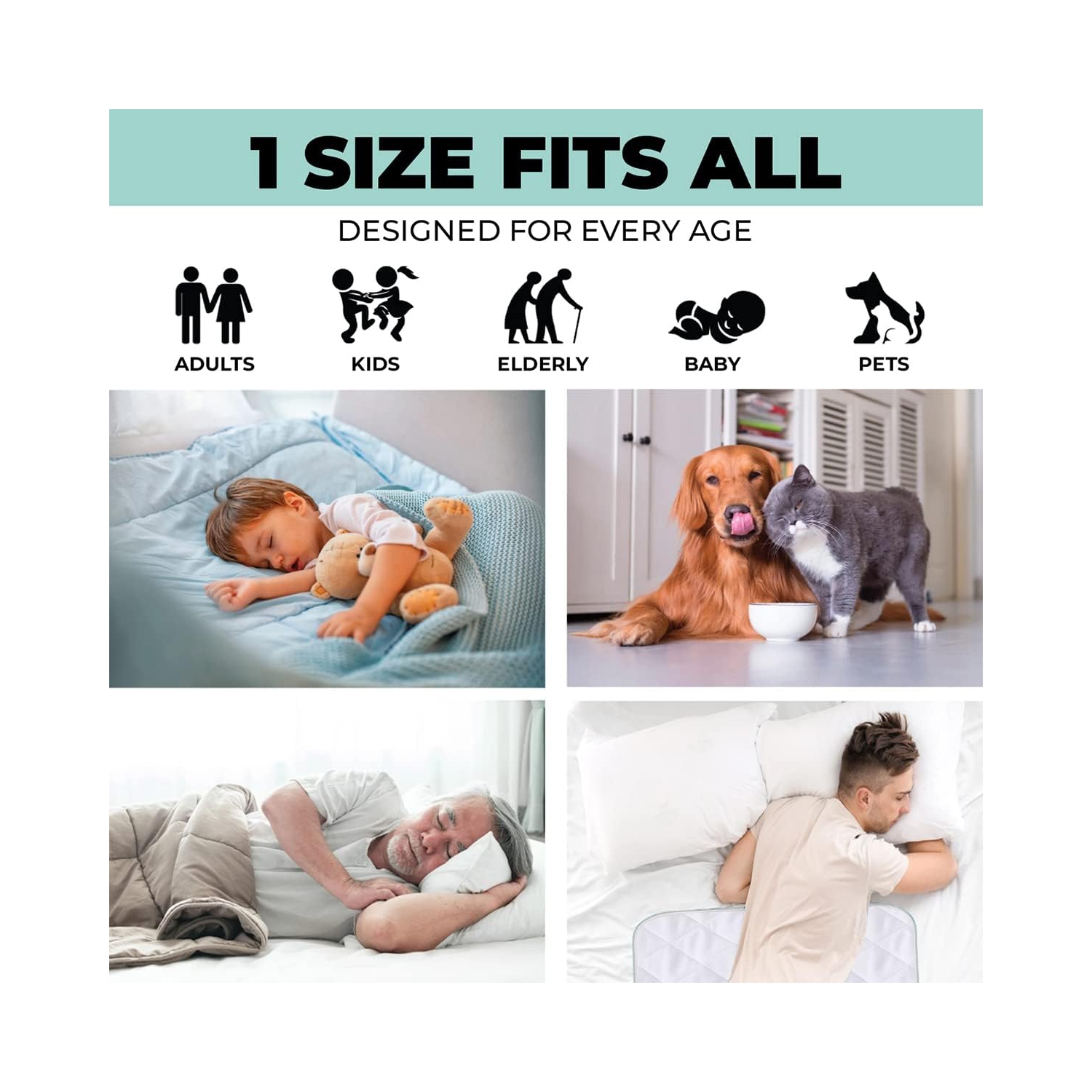 Serviettes hygiéniques hydrofuges réutilisables HYGIENX Premium Deluxe 34”x36”, paq. 3 protège-draps souples et absorbants protège-matelas pour aînés