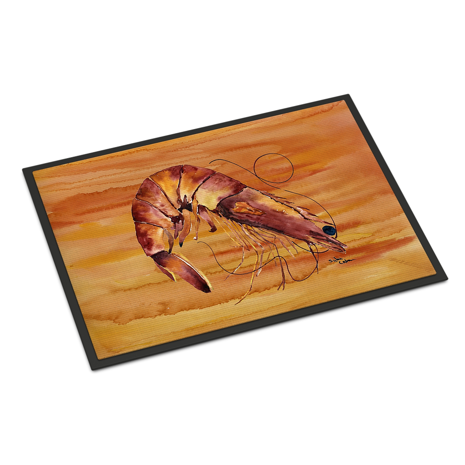 Caroline's Treasures 8140-MAT Cooked Shrimp Spicy Hot Indoor or Outdoor Mat 18x27, 18H X 27W, multicolor