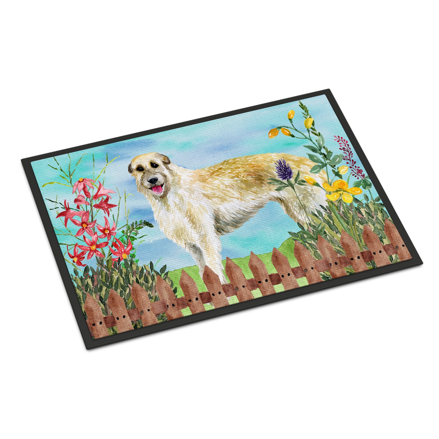 Caroline's Treasures CK1232MAT Irish Wolfhound Spring Indoor or Outdoor Mat 18x27, 18H X 27W, multicolor