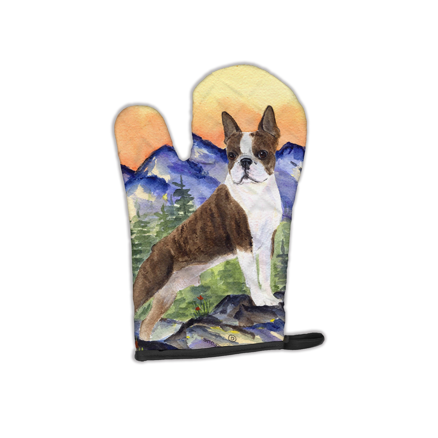 boston terrier oven mitt