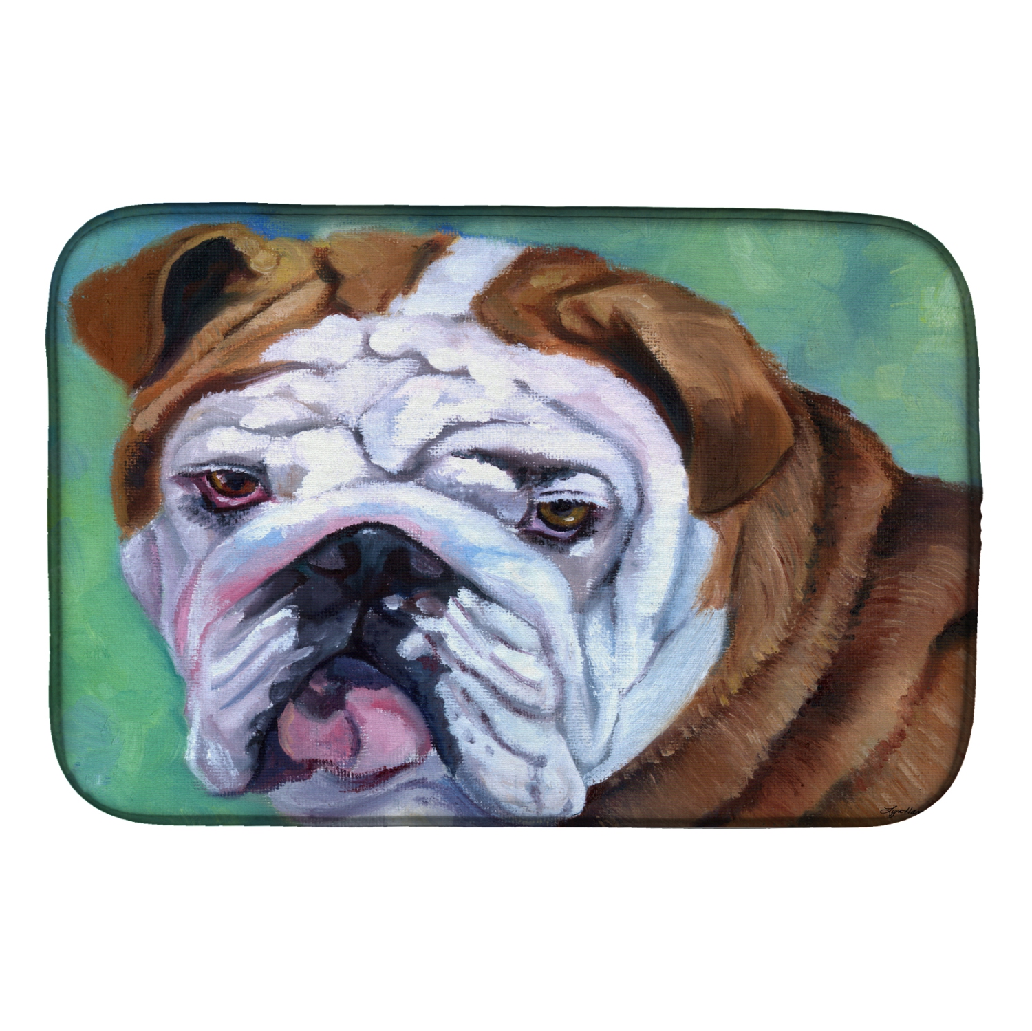 Caroline's Treasures 7349DDM Admiral the English Bulldog Dish Drying Mat, 14 x 21", multicolor