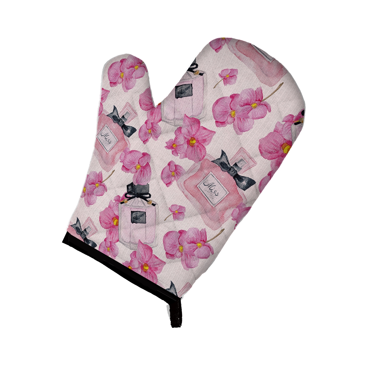 Caroline's Treasures BB7510OVMT Watercolor Pink Flowers and Perfume Oven Mitt, Large, multicolor