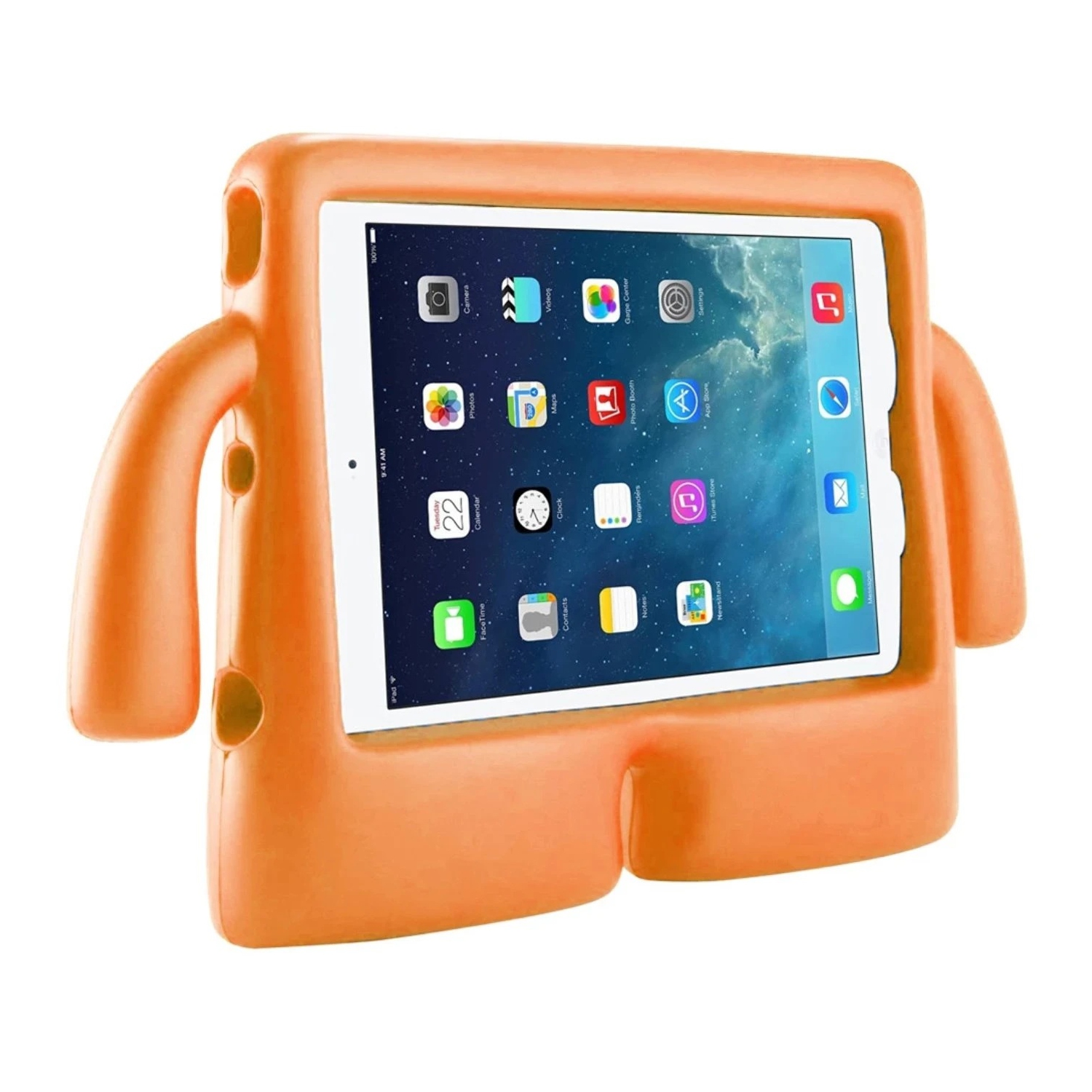 3D Silicone Foam Shockproof Child Kids Stand Case Cover for iPad Mini 6 6th Gen. / Mini 7 7th Gen., Orange