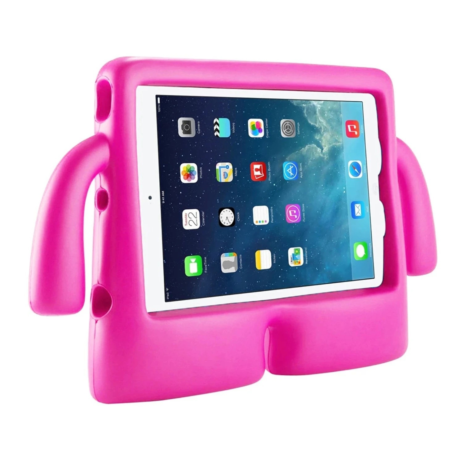 3D Silicone Foam Shockproof Child Kids Stand Case Cover for iPad Mini 6 6th Gen. / Mini 7 7th Gen., Hot Pink