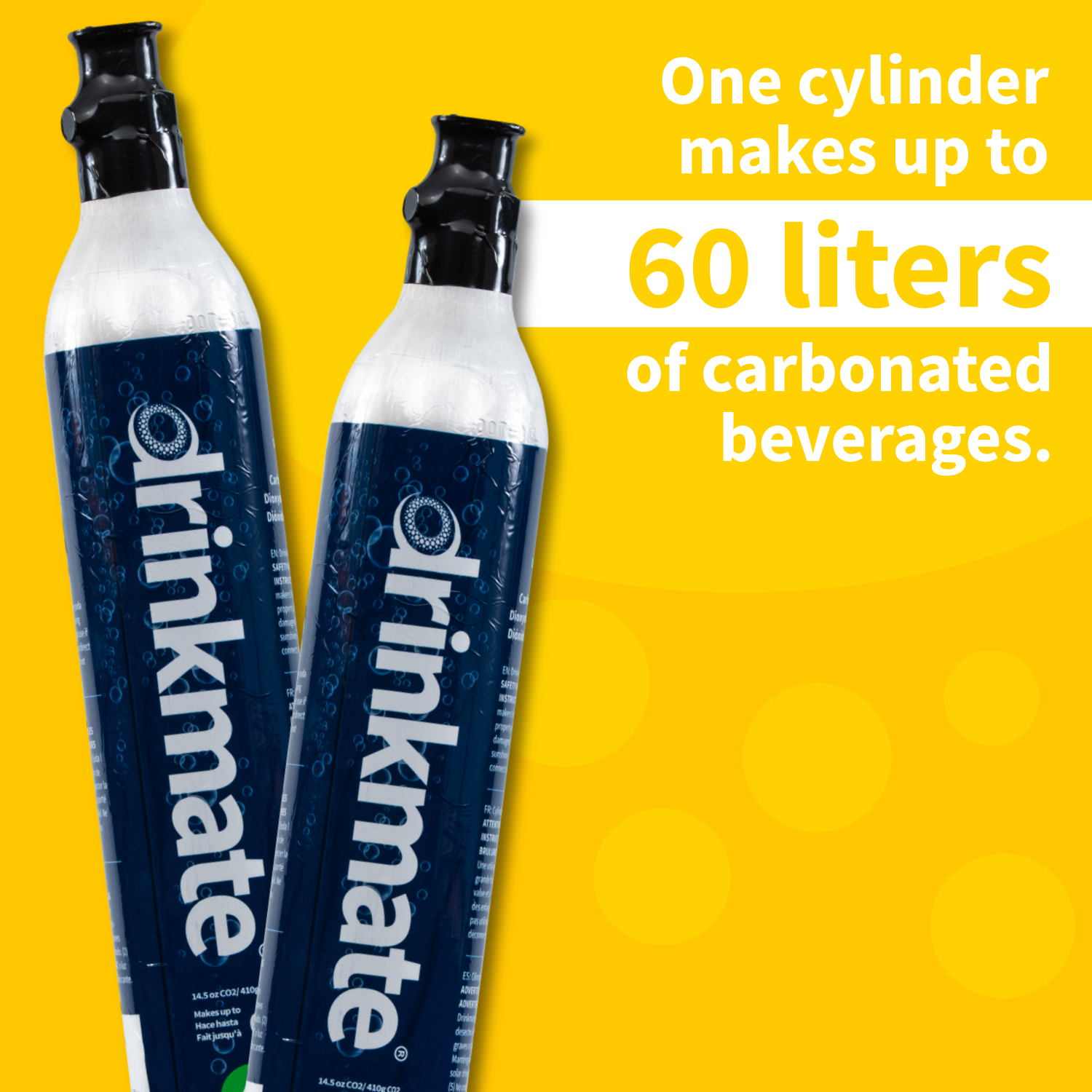 Drinkmate 60L CO2 Carbonator Cylinders Compatible with SodaStream