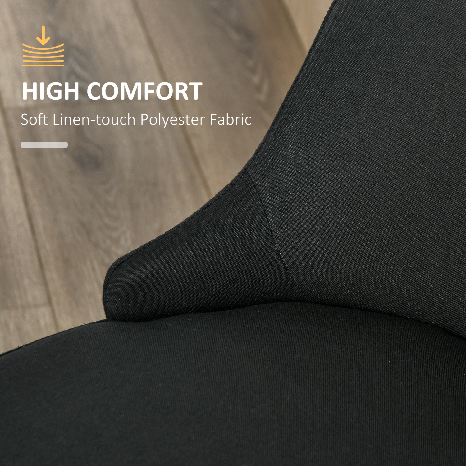 HOMCOM – Ensemble de 2 chaises de salle à manger modernes, chaises d’appoint rembourrées en tissu, chaises d’appoint pour cuisine, salon avec pattes