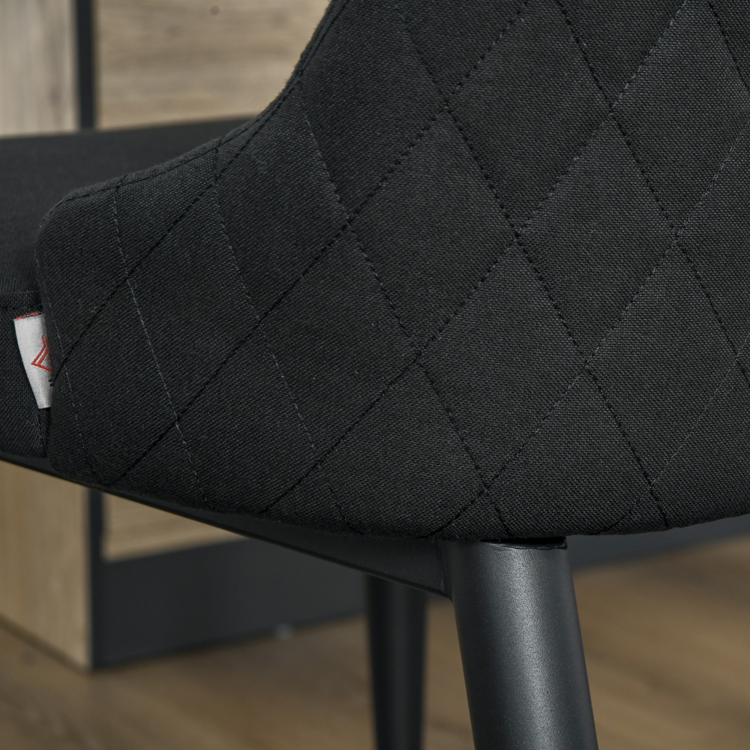 HOMCOM – Ensemble de 2 chaises de salle à manger modernes, chaises d’appoint rembourrées en tissu, chaises d’appoint pour cuisine, salon avec pattes