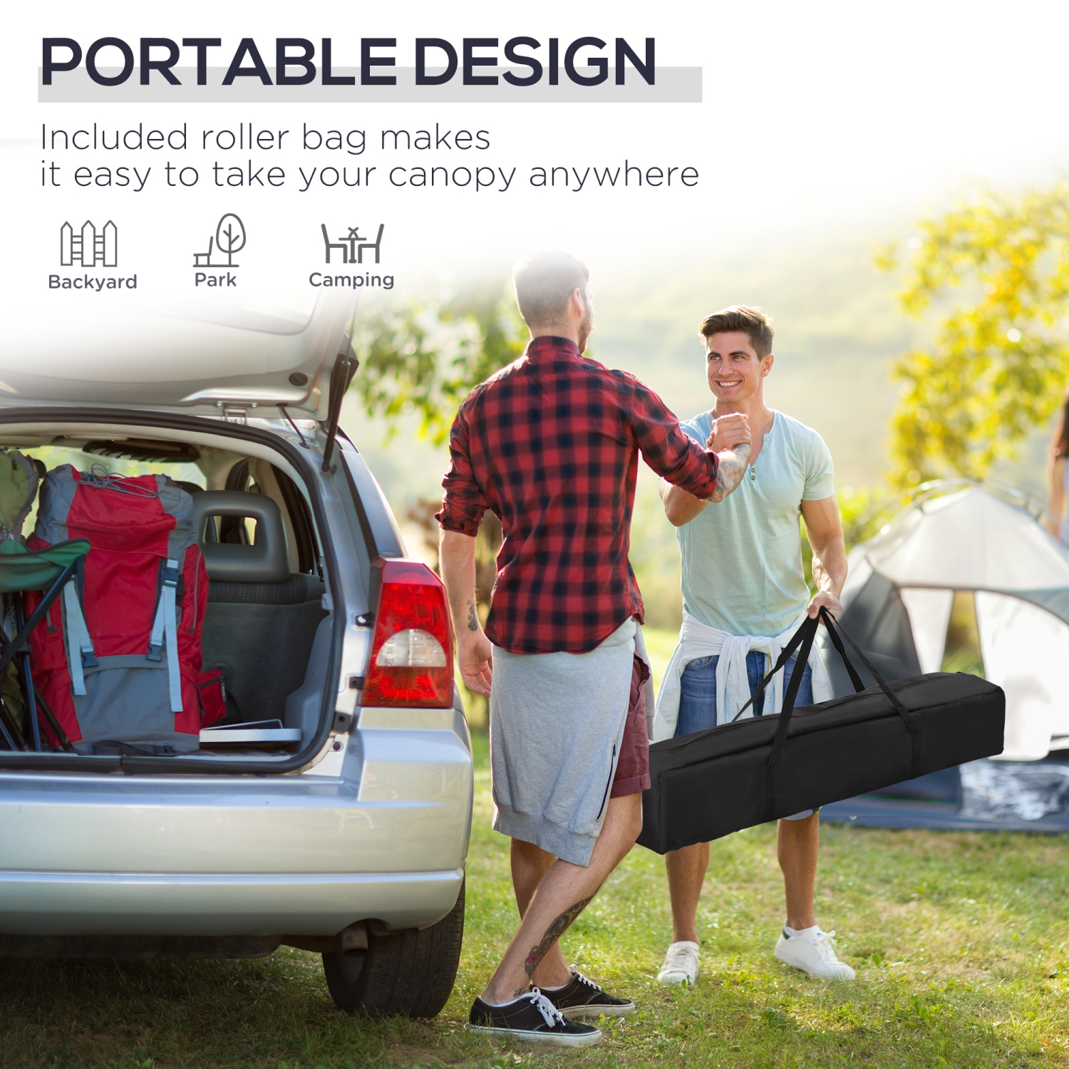 Outsunny 10' x 10' Pop Up Canopy Tent, Instant Shelter with Carry Bag, Adjustable Height, Garden Outdoor Party Tent, Blue