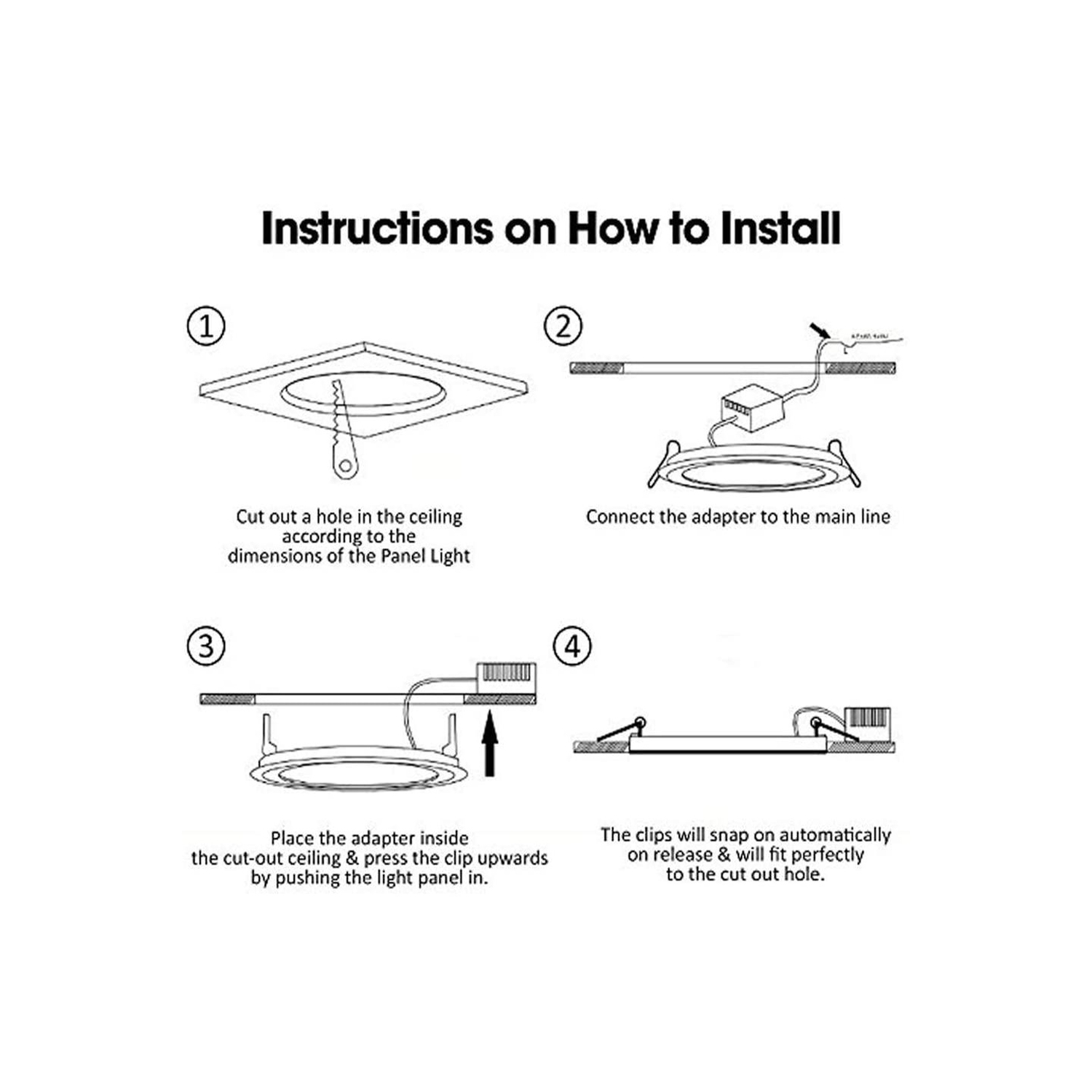 Ultra-Thin LED Recessed Ceiling Light with Junction Box, 5000K Daylight, 15W 110W Eqv, Dimmable Can-Killer Downlight, 1050LM High Brightness