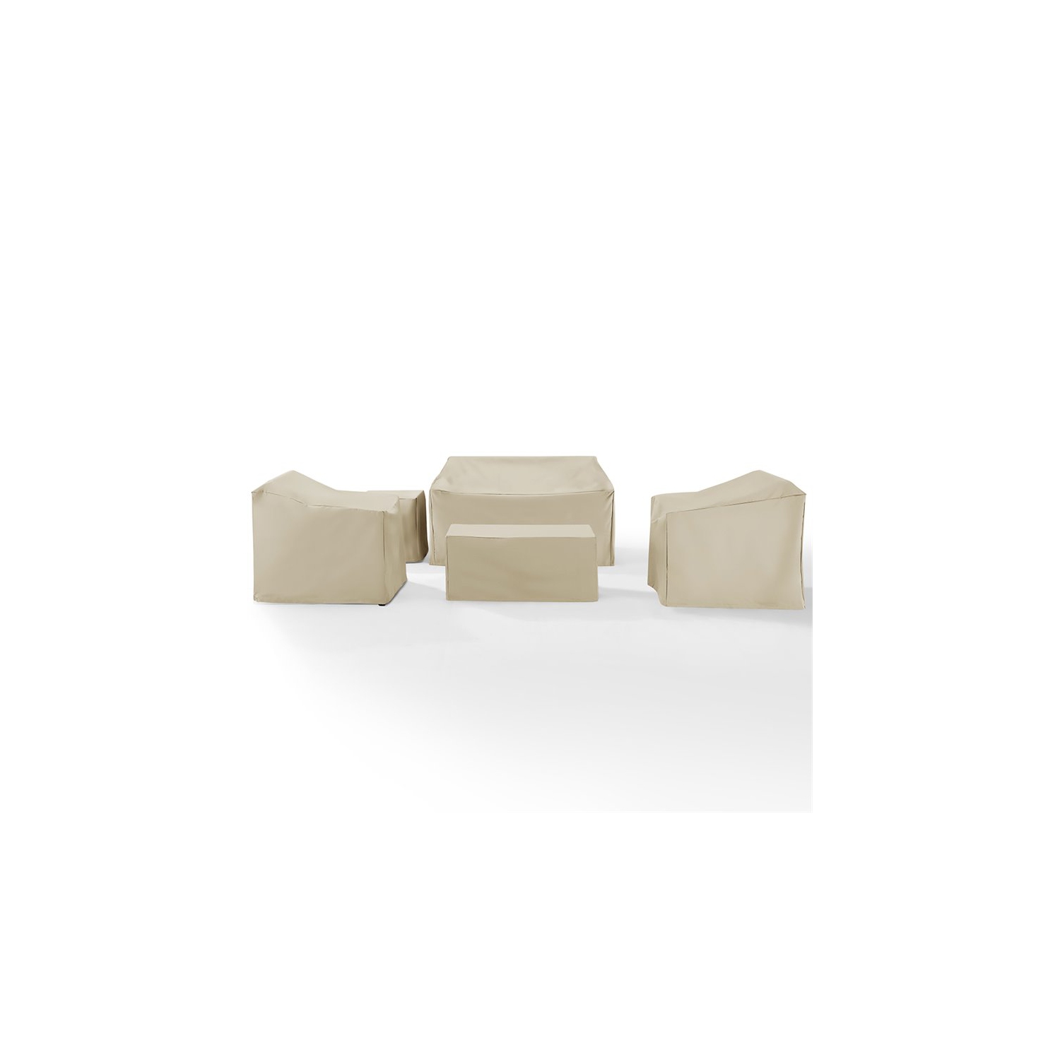 Crosley 5 Piece Patio Loveseat Cover Set in Tan