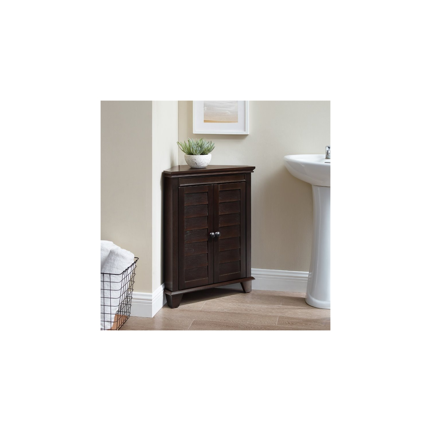 Crosley Lydia 2 Door Corner Storage Cabinet in Espresso