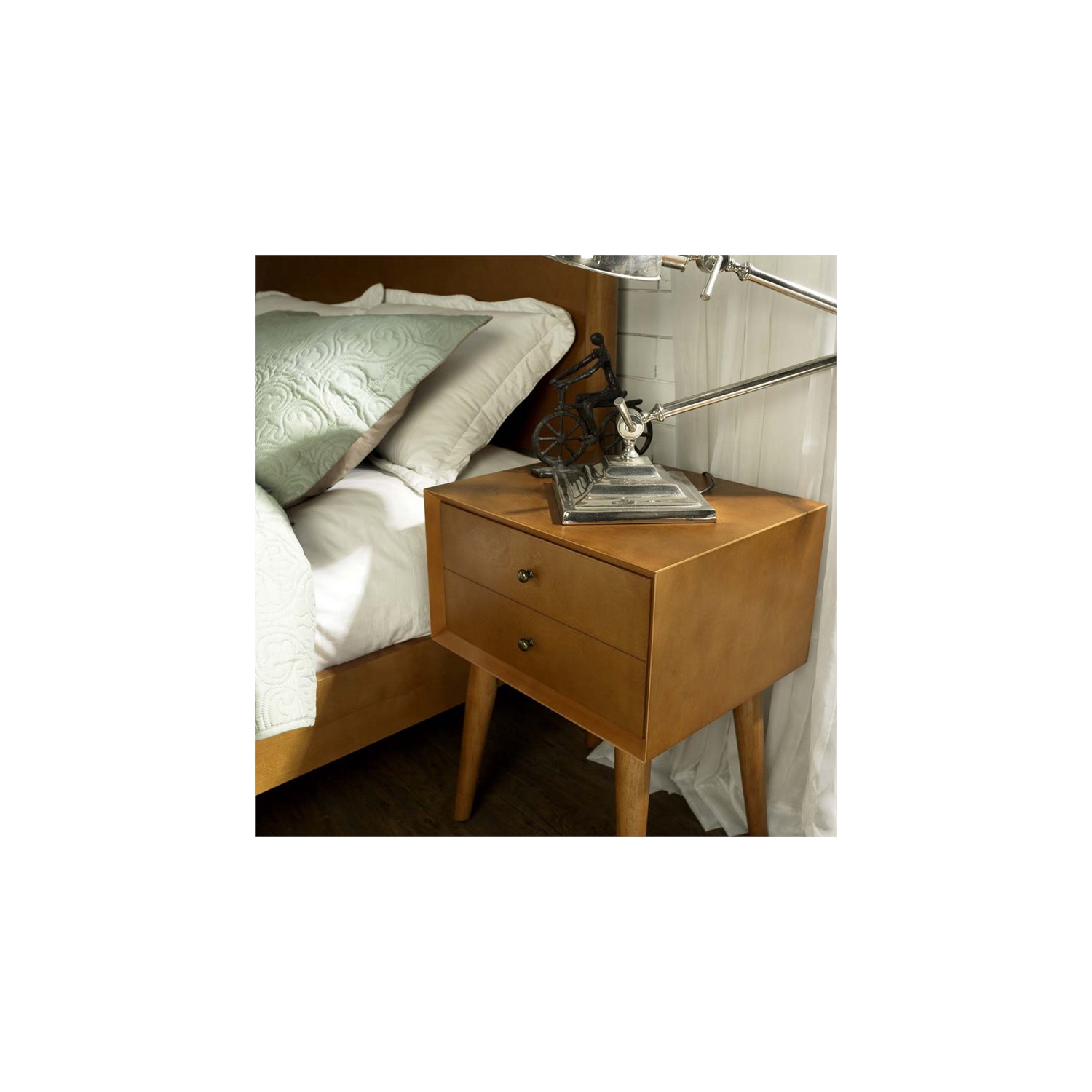 Crosley Landon 1 Drawer Nightstand in Acorn