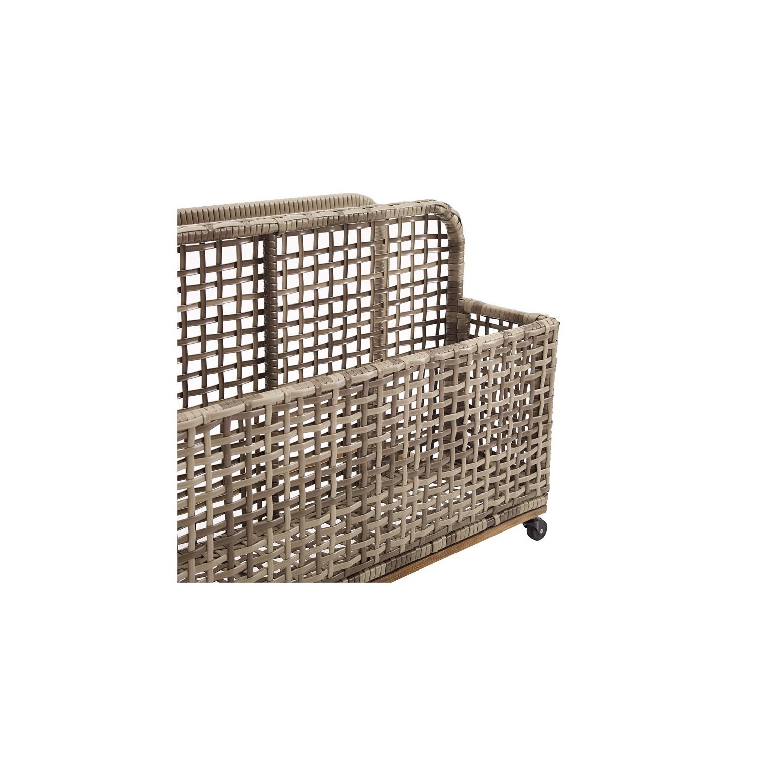 Crosley Furniture Ridley Coastal Wicker Outdoor Pool Storage Caddy in Gray/Brown