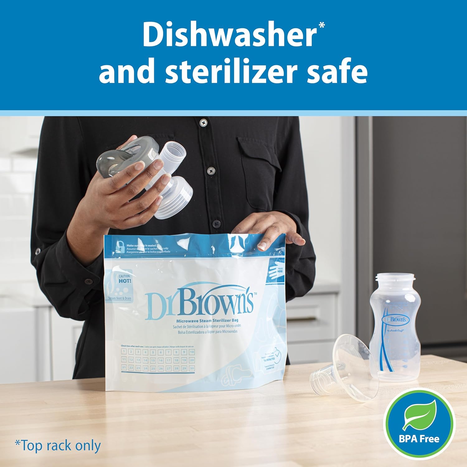 Tire-lait manuel avec bouclier en silicone SoftShape de Dr. Brown's