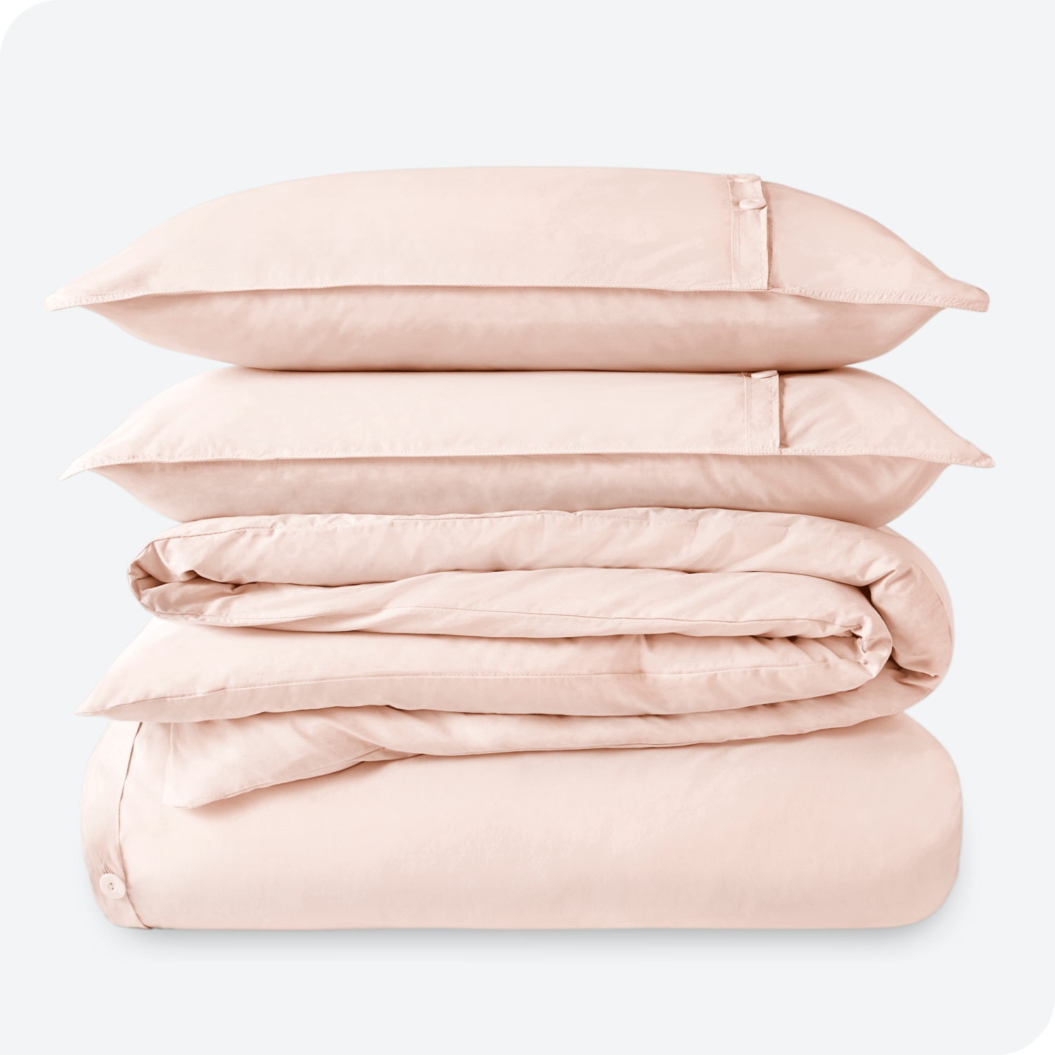Bare Home 100% Organic Cotton Duvet Cover Set - Crisp Percale Weave - Lightweight & Breathable - Dusty Pink, King/California King