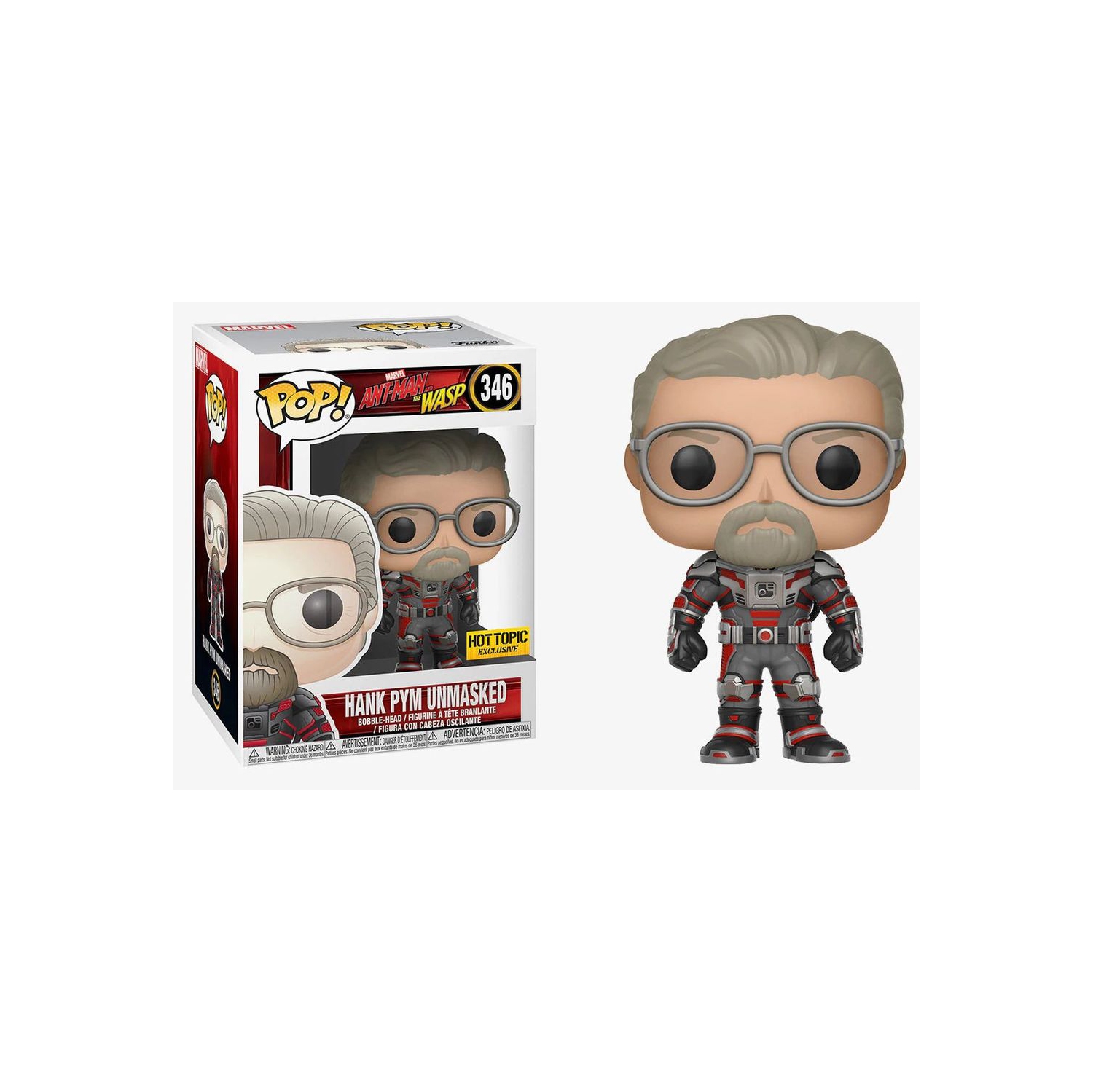 Funko Pop! Marvel Ant-Man and the Wasp Vinyl Bobble-Head Hank Pym Unmasked #346 Hot Topic Exclusive