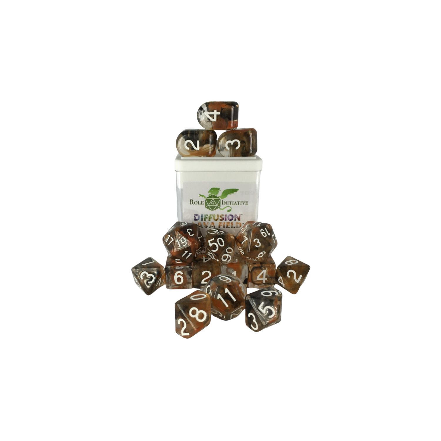 Set of 15 Dice: Diffusion Lava Field with Arch'd4