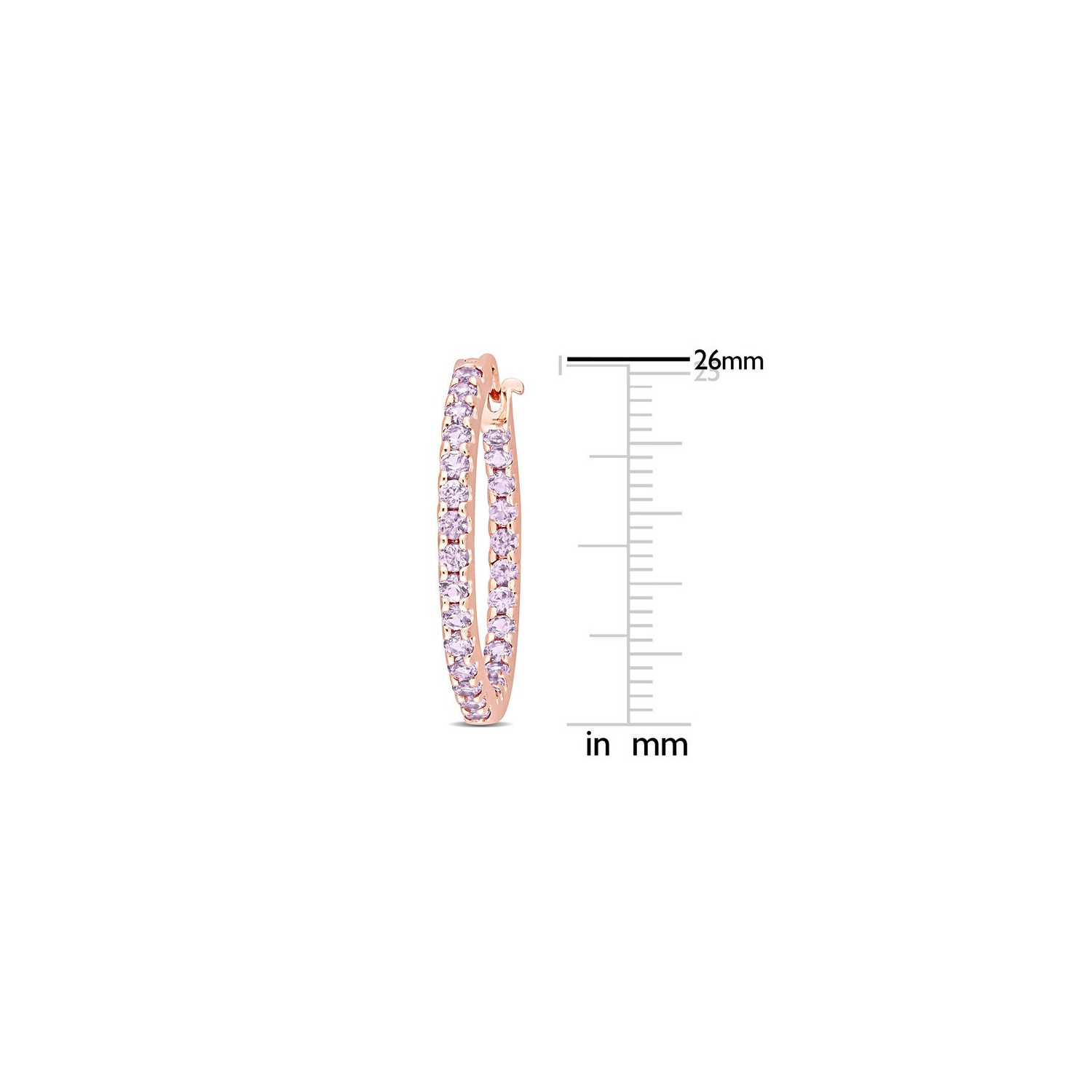 2.80 Carat Lab-Created Alexandrite Hoop Earrings 10K Rose Gold