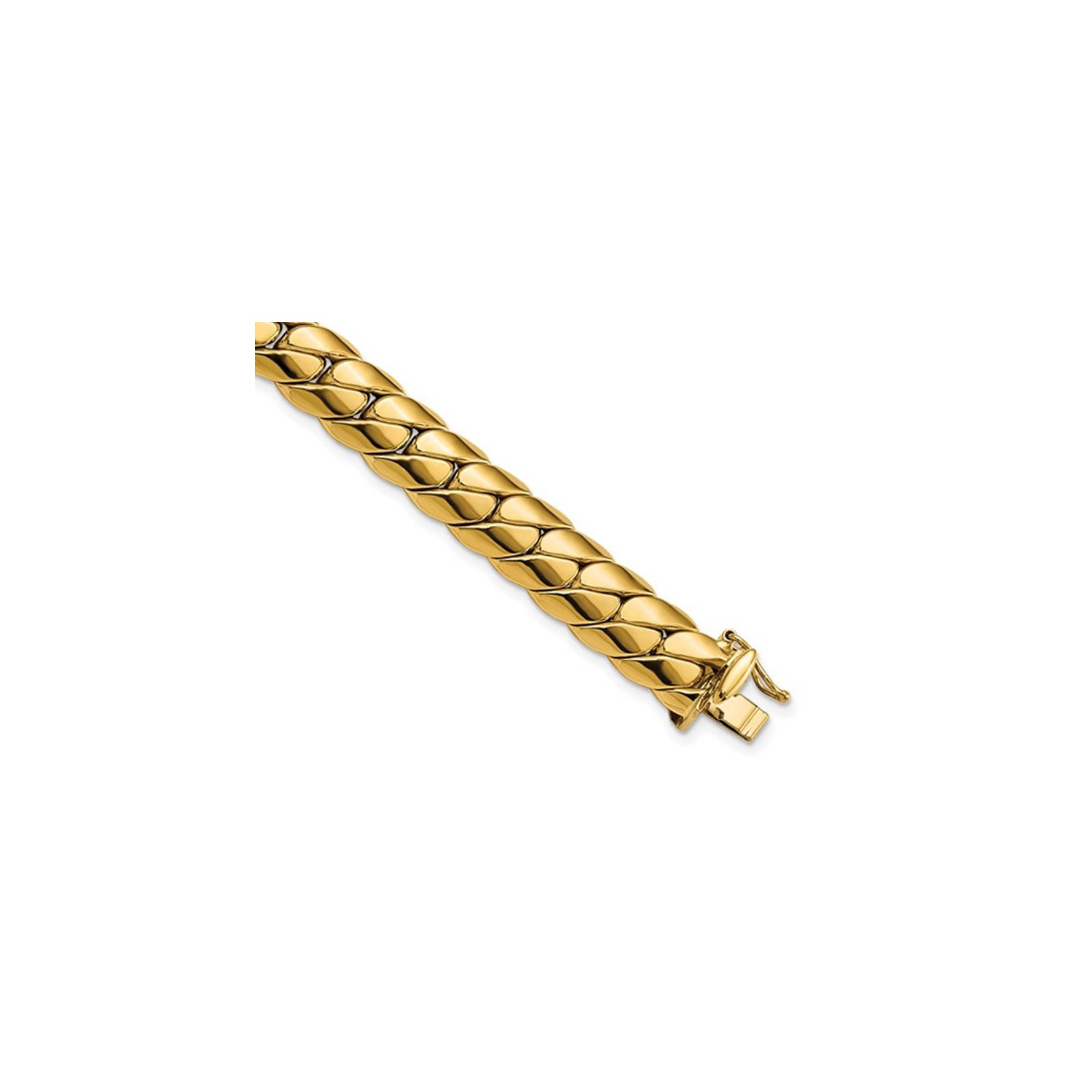 Mens 14K Yellow Gold Polished Fancy Link Bracelet