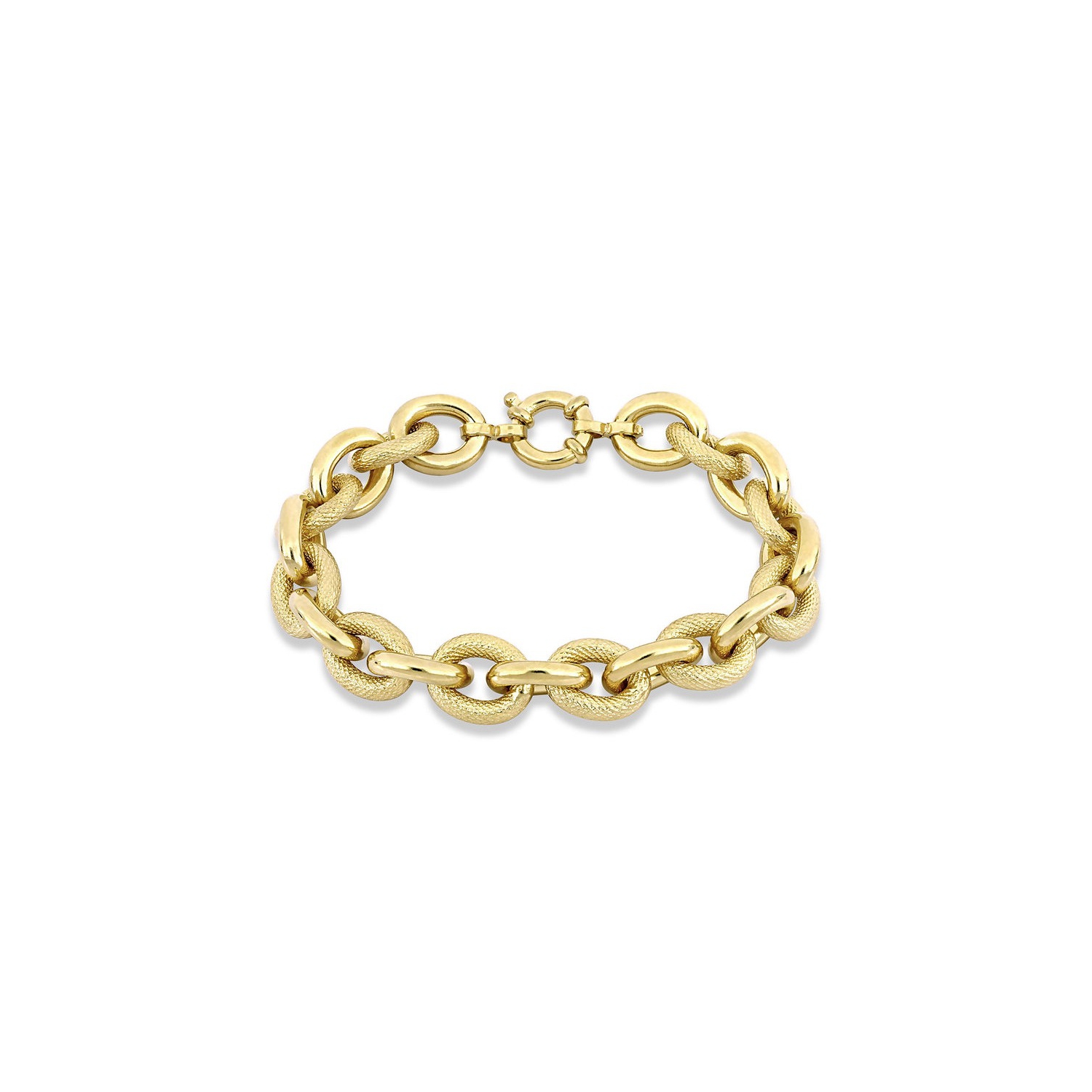 Collier de liaison ovale en argent sterling jaune