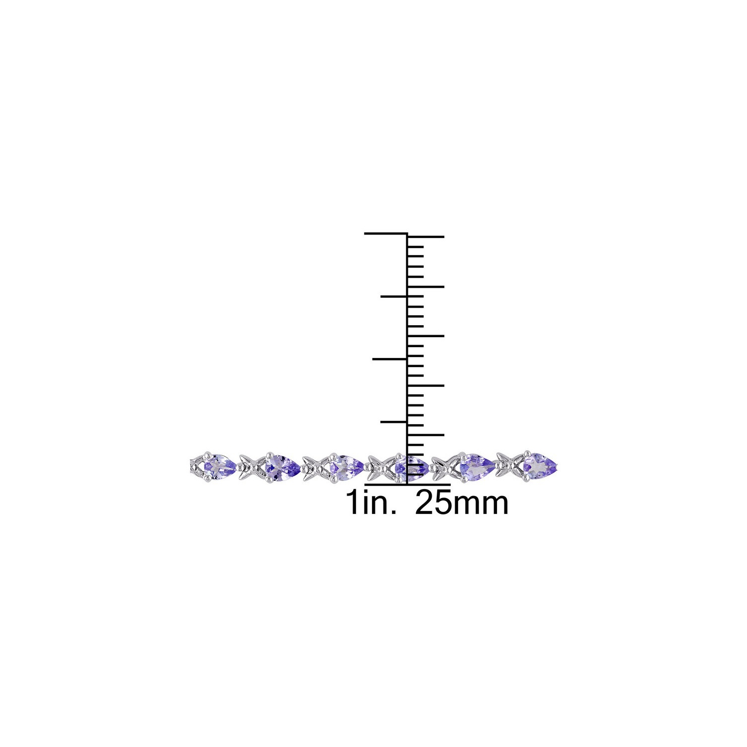 4,30 Carat Bracelet de liaison X tanzanite en argent sterling