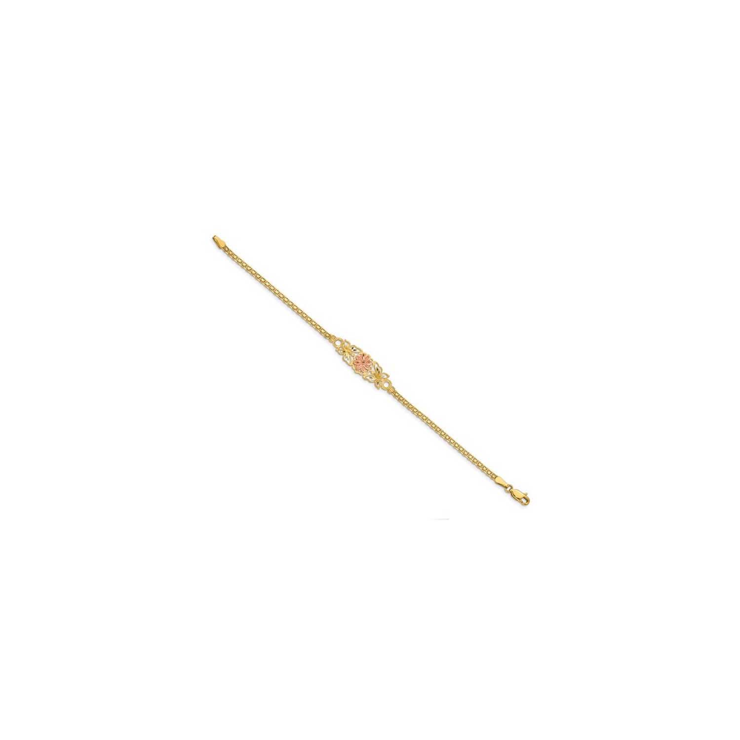 Bracelet de fleurs et de papillons 14K et rose 14K