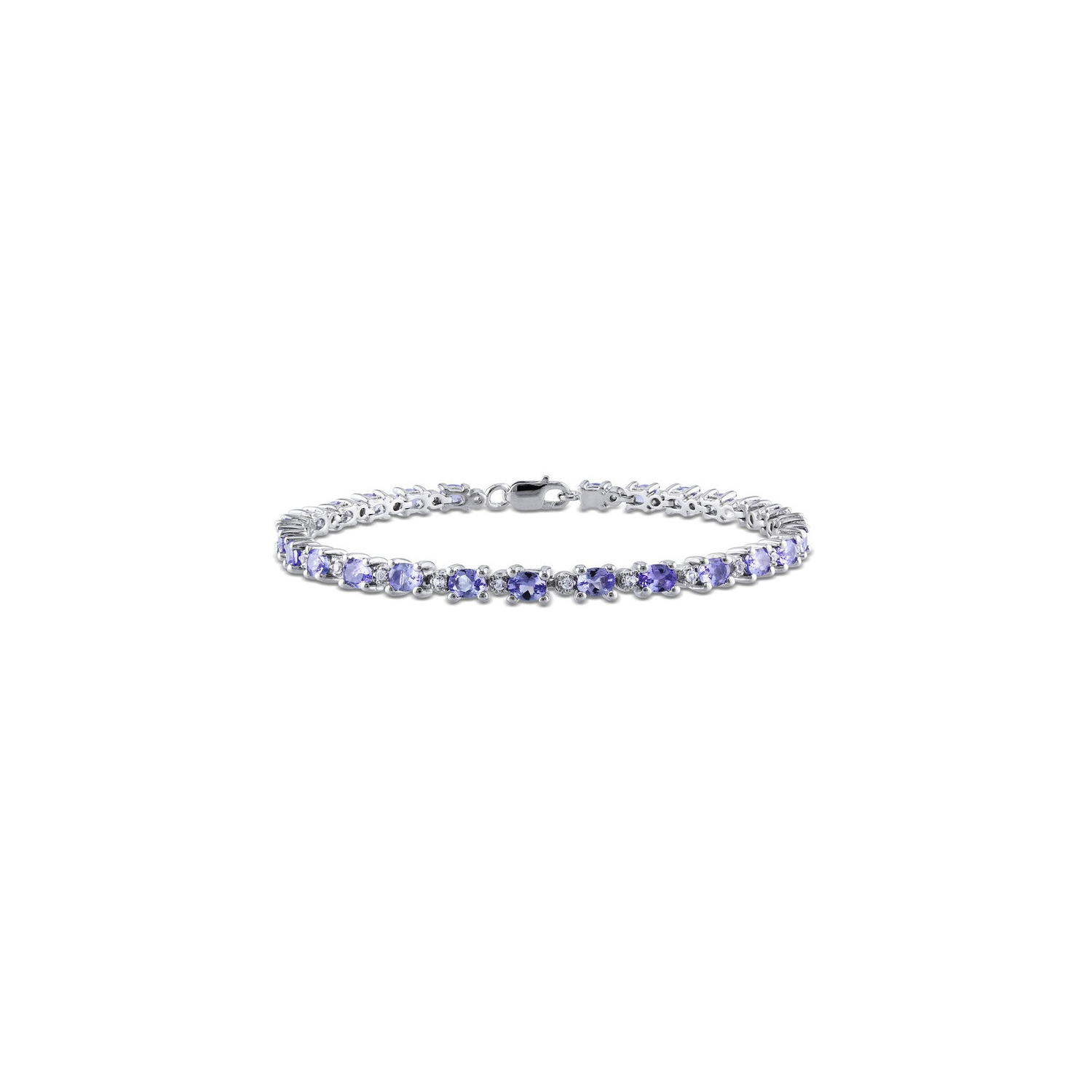 4,40 carats Bracelet tanzanite et topaze blanc en argent sterling